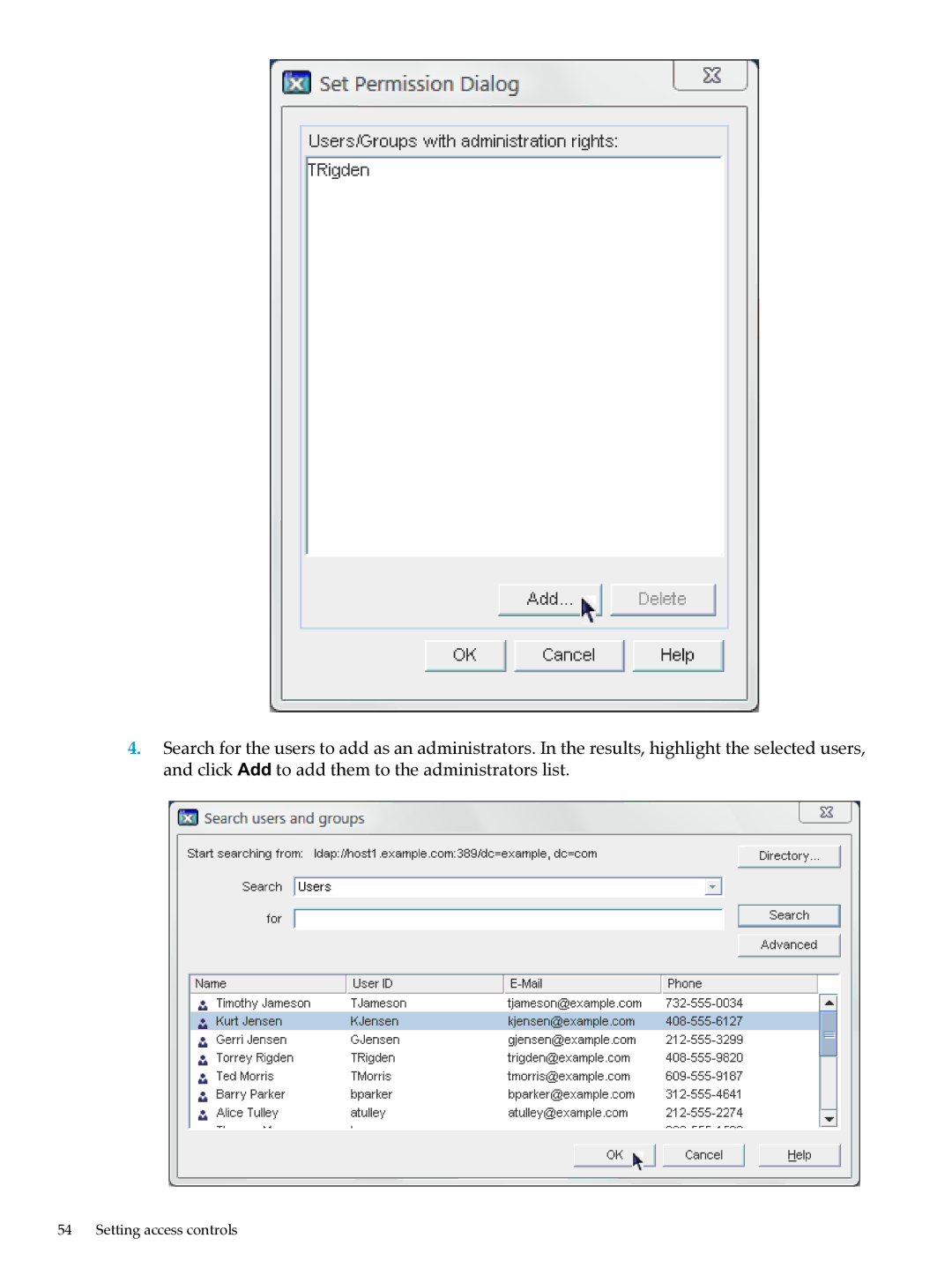 HP UX Direry Server manual Setting access controls 