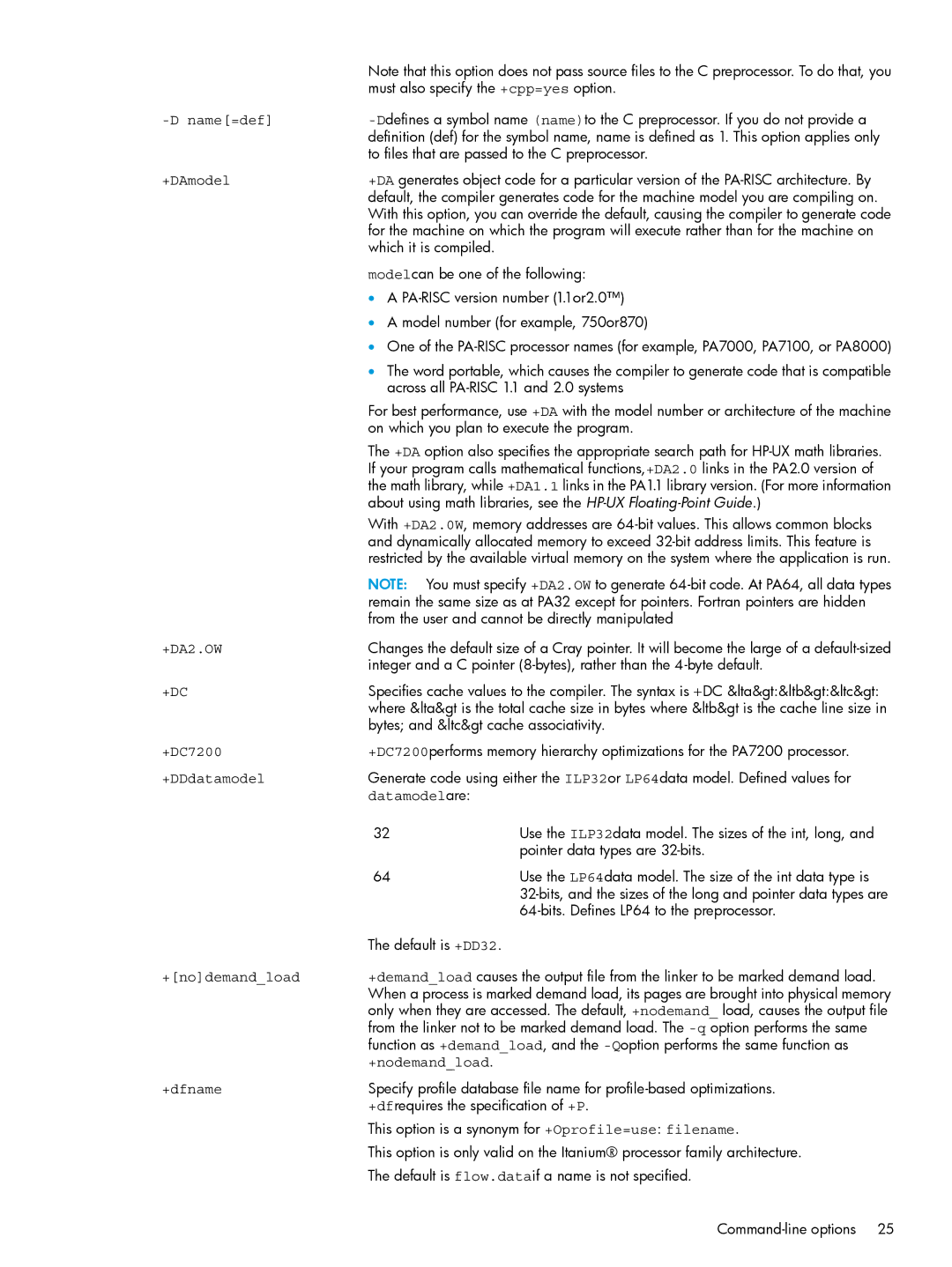 HP UX Fortran Software manual Name=def, +DAmodel, +DDdatamodel, Datamodelare, +dfname 