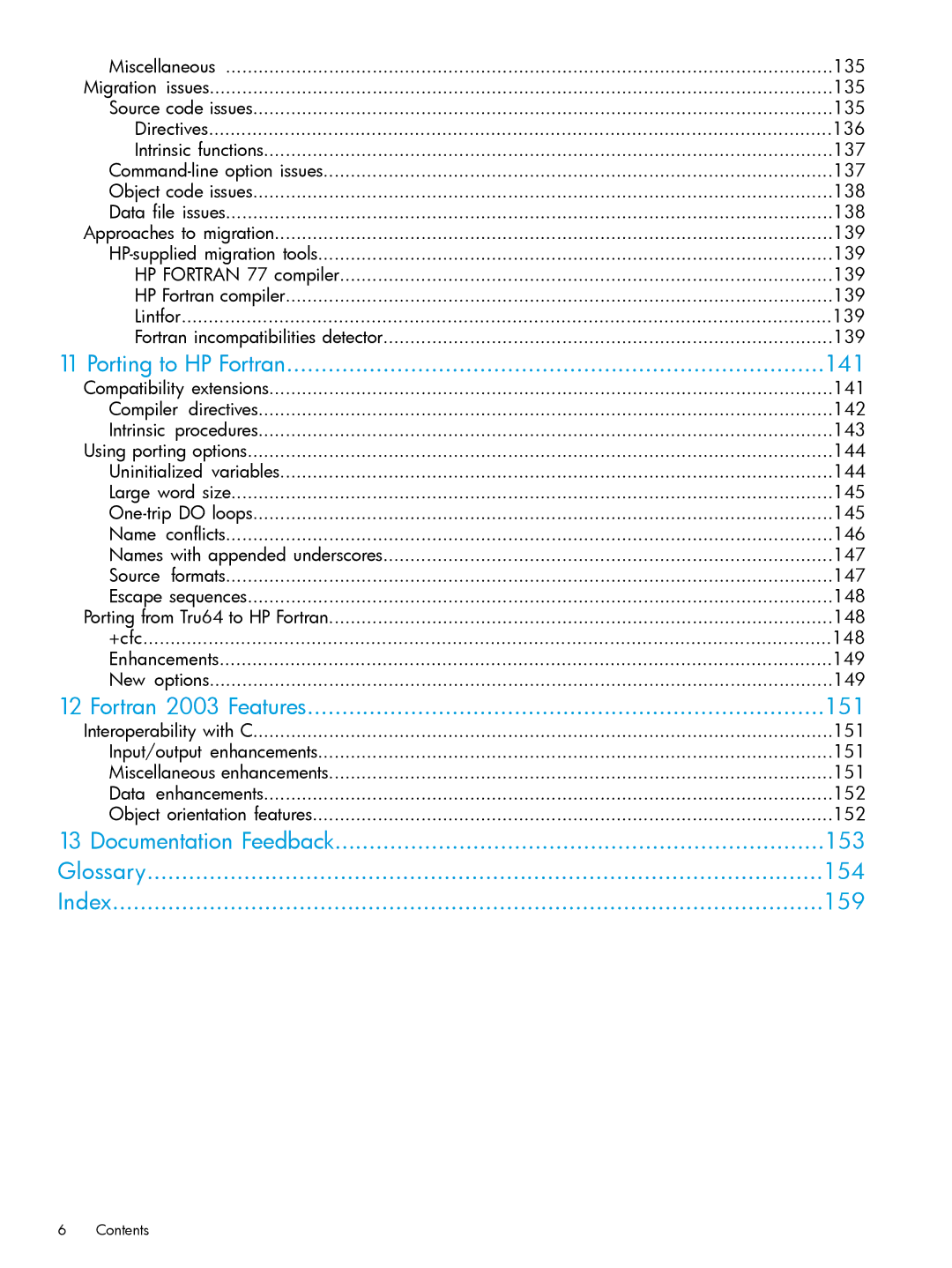 HP UX Fortran Software manual Porting to HP Fortran 141, Fortran 2003 Features 151 