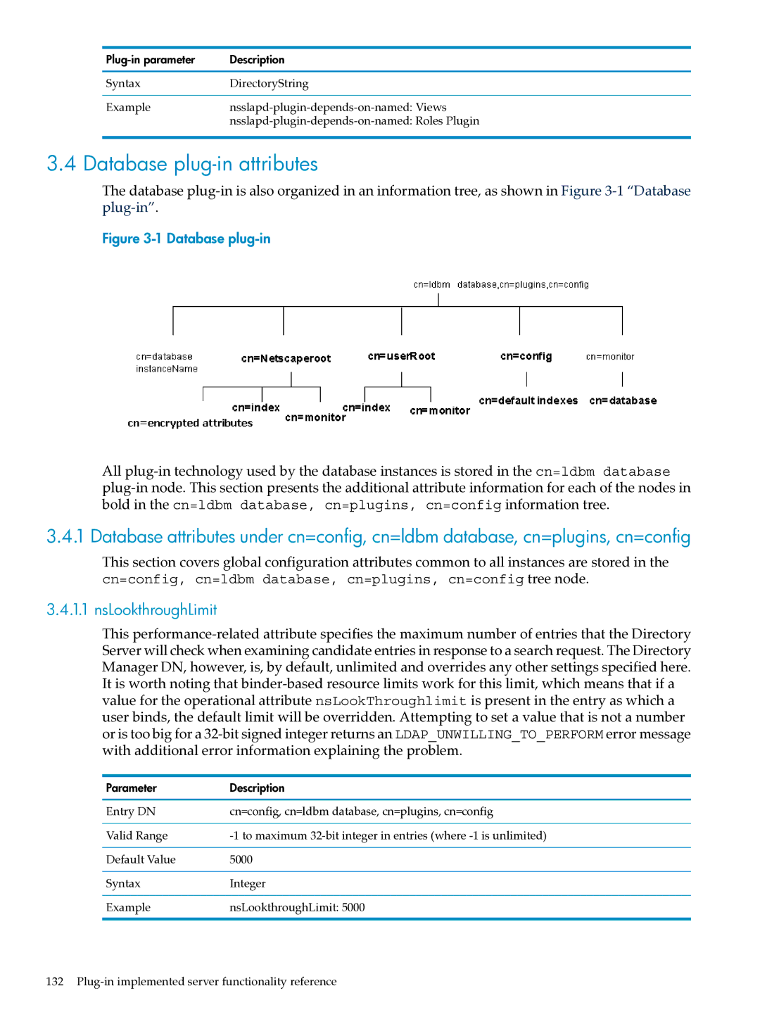 HP UX Identity Security Software manual Database plug-in attributes, NsLookthroughLimit 