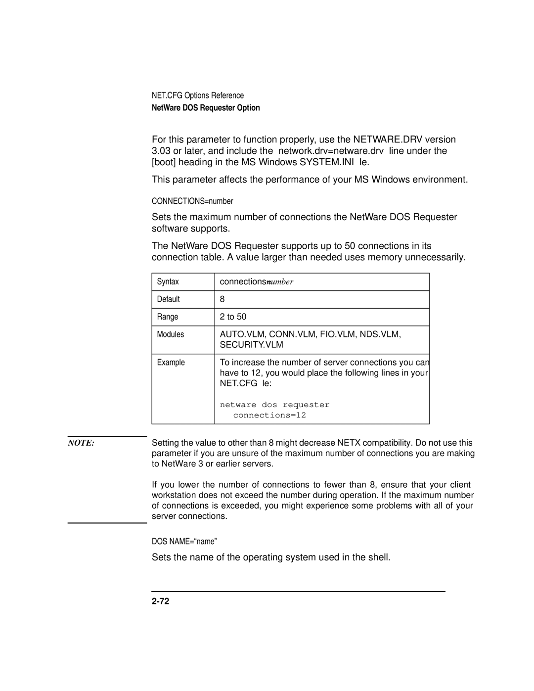 HP UX Internet and Networking Software manual Sets the name of the operating system used in the shell, CONNECTIONS=number 