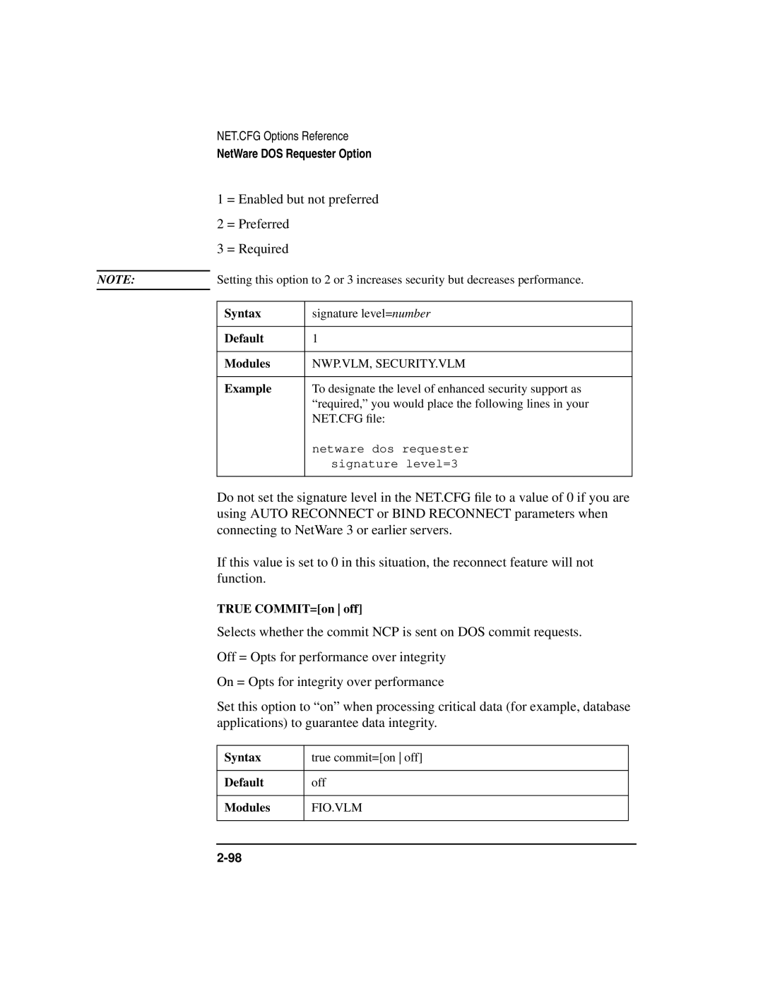 HP UX Internet and Networking Software manual = Enabled but not preferred = Preferred = Required, Nwp.Vlm, Security.Vlm 