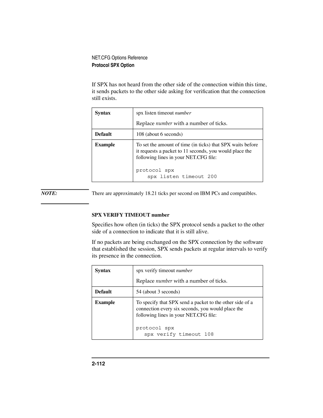 HP UX Internet and Networking Software manual SPX Verify Timeout number 