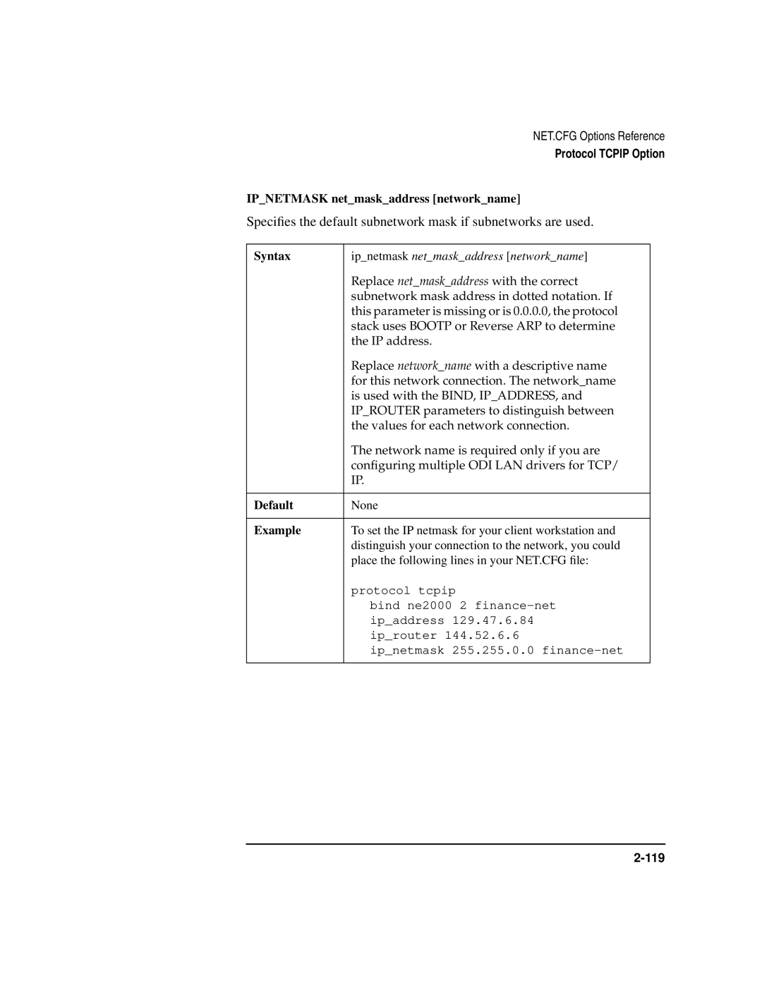 HP UX Internet and Networking Software manual Speciﬁes the default subnetwork mask if subnetworks are used 