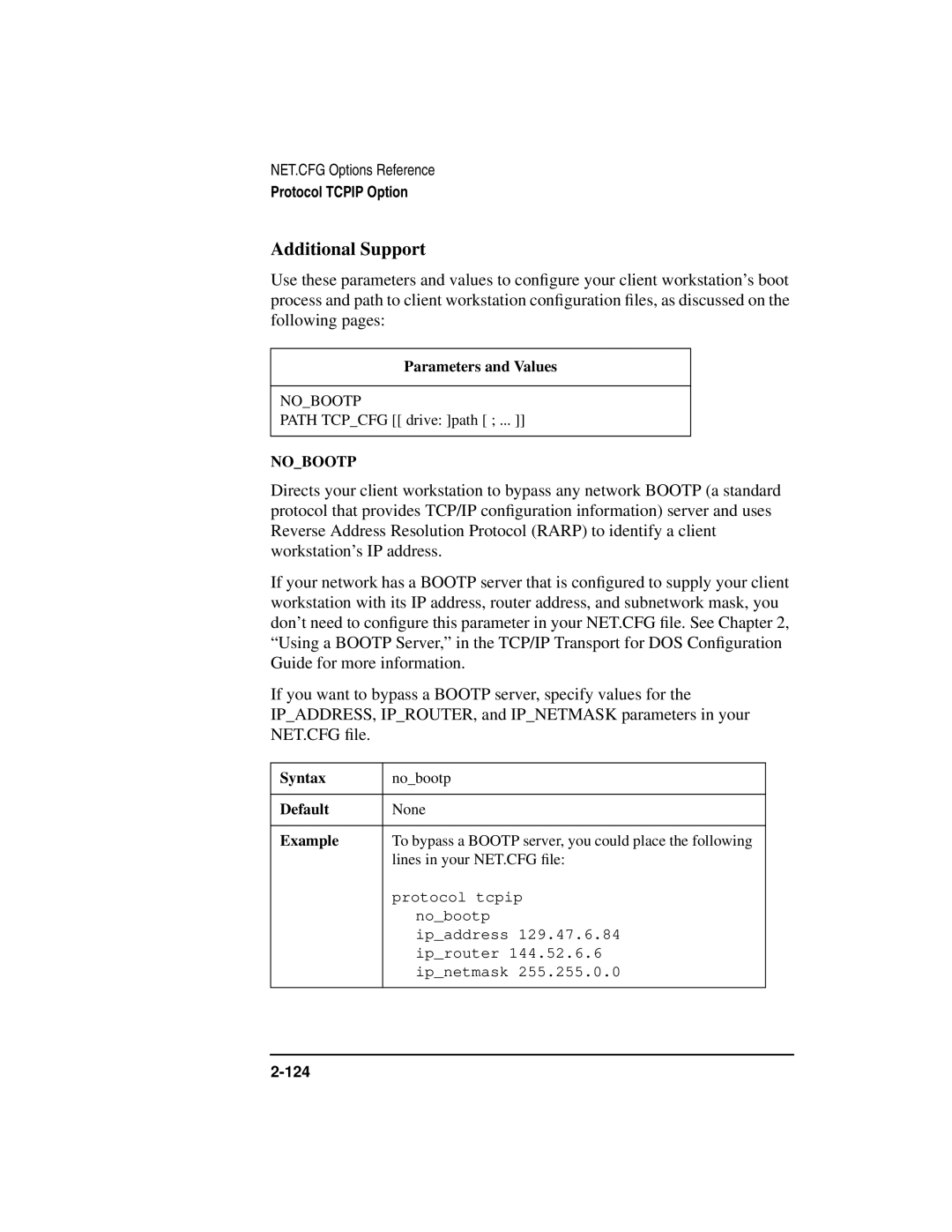 HP UX Internet and Networking Software manual Additional Support, Parameters and Values 