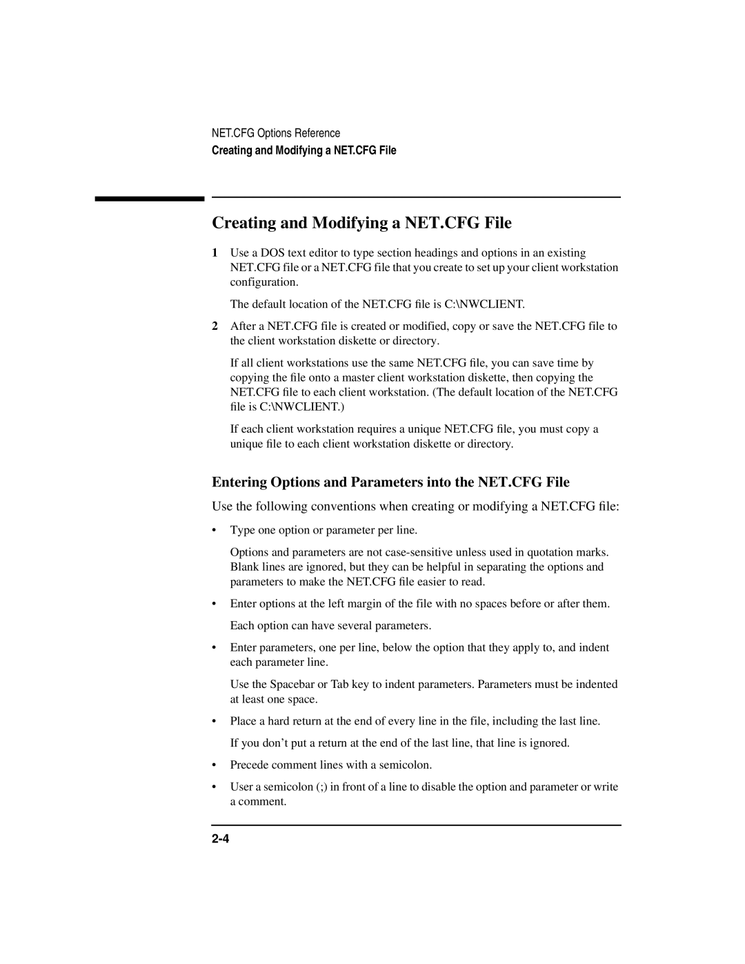 HP UX Internet and Networking Software manual Creating and Modifying a NET.CFG File 