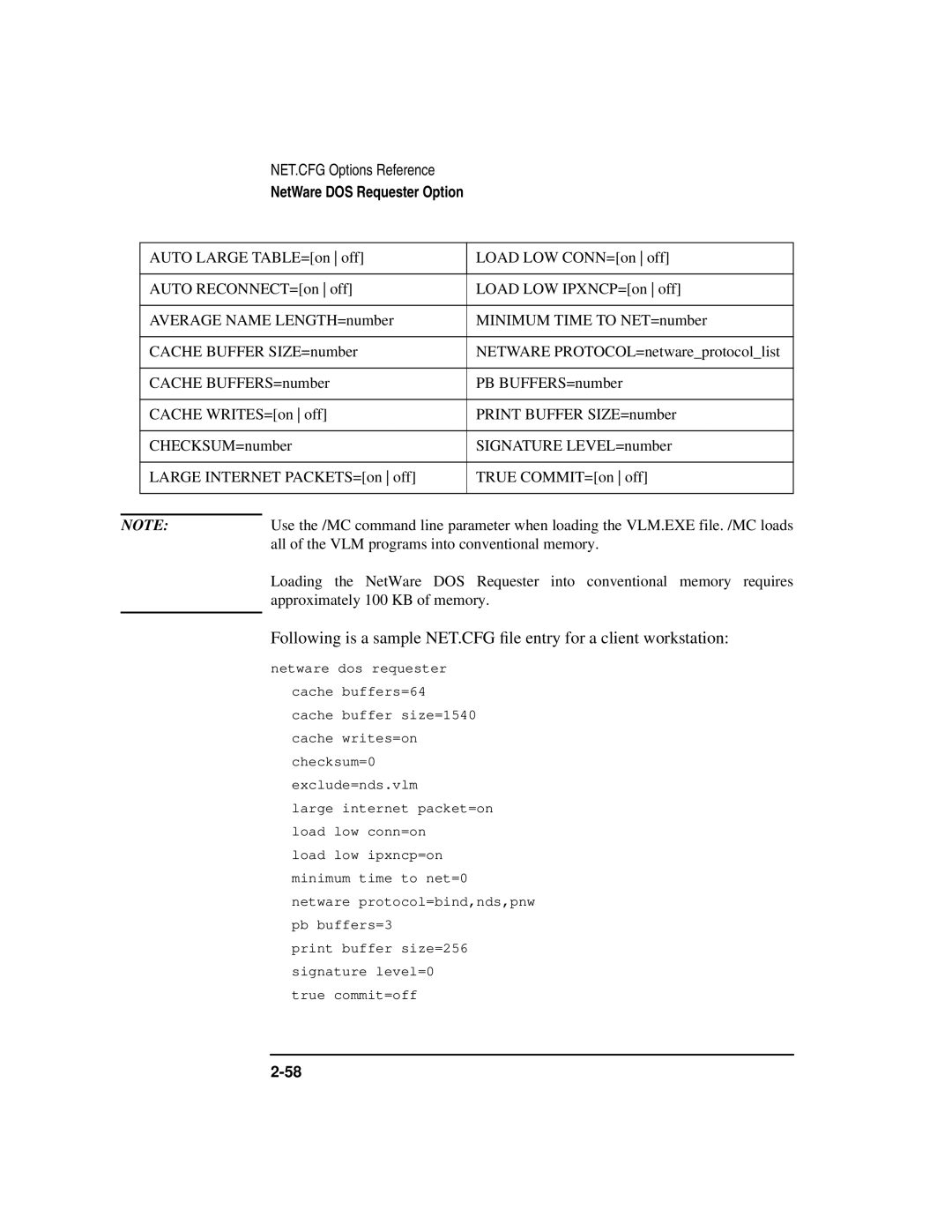 HP UX Internet and Networking Software manual NetWare DOS Requester Option 