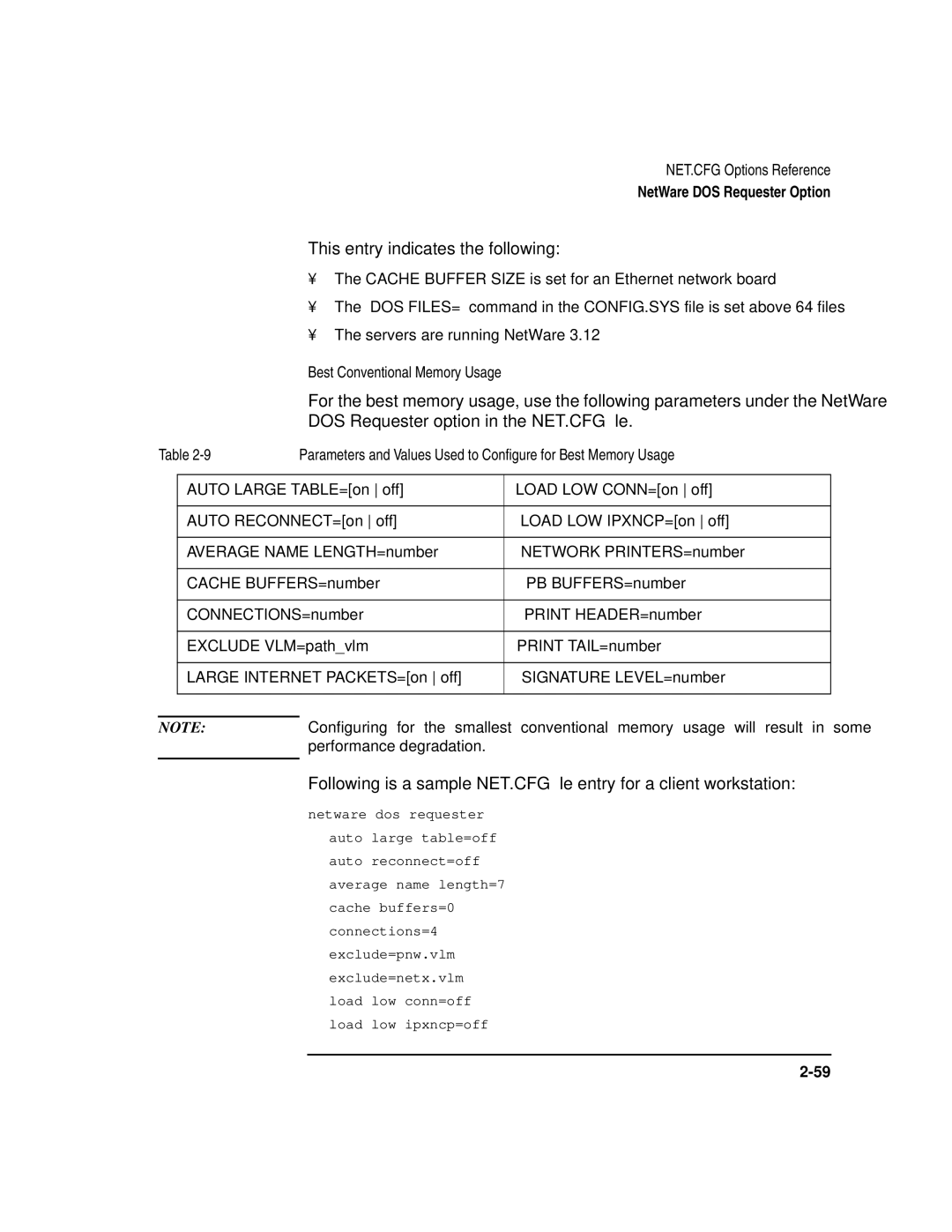 HP UX Internet and Networking Software manual This entry indicates the following, Best Conventional Memory Usage 