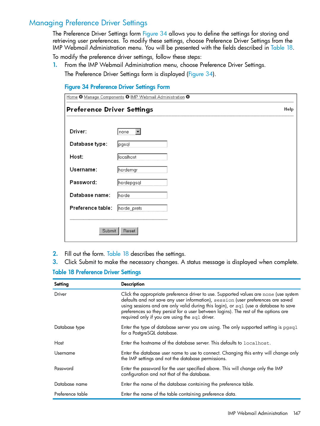 HP UX Internet Express Software manual Managing Preference Driver Settings 