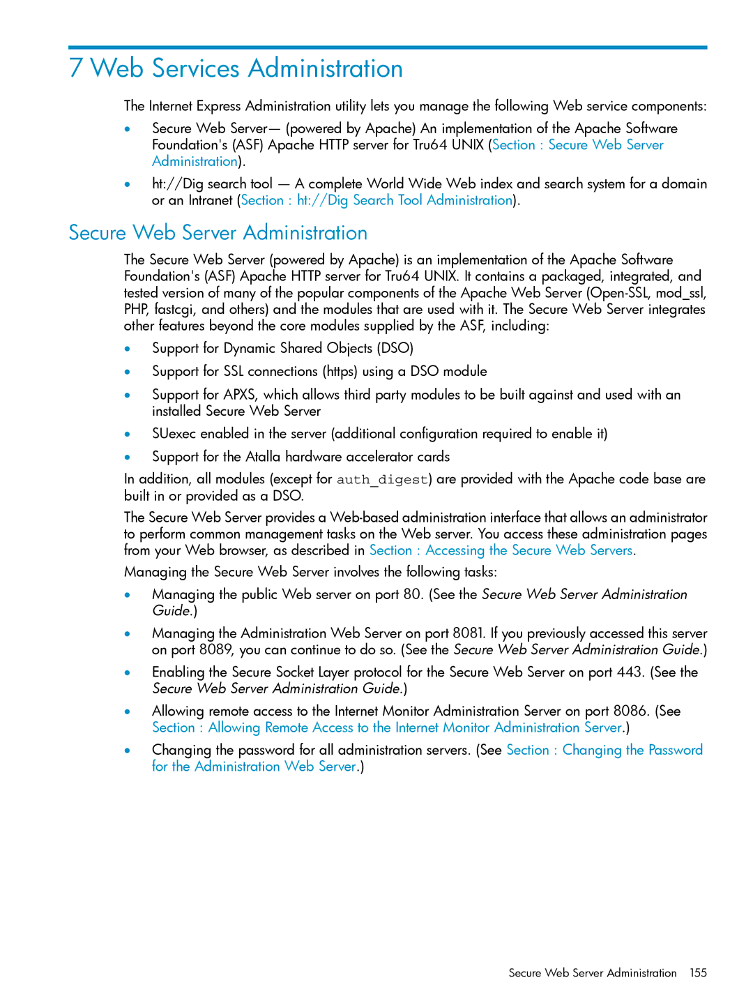 HP UX Internet Express Software manual Web Services Administration, Secure Web Server Administration 
