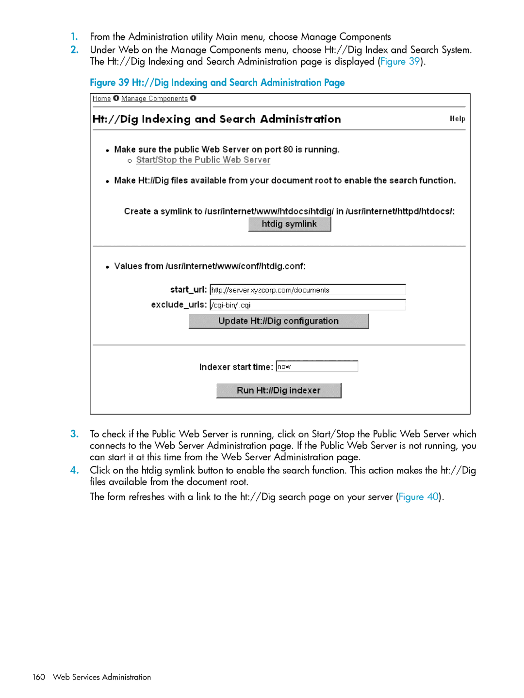 HP UX Internet Express Software manual Ht//Dig Indexing and Search Administration 