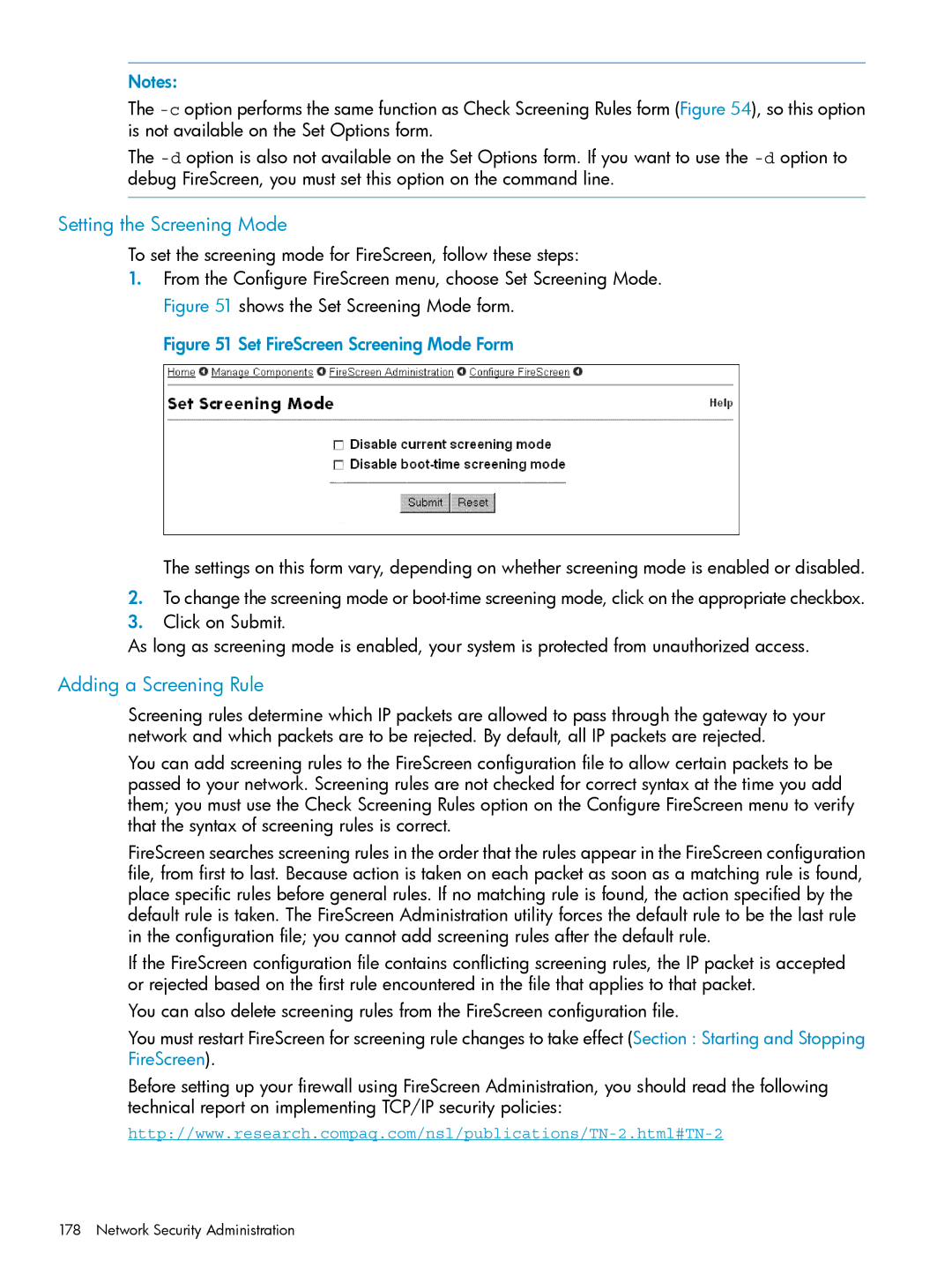 HP UX Internet Express Software manual Setting the Screening Mode, Adding a Screening Rule 