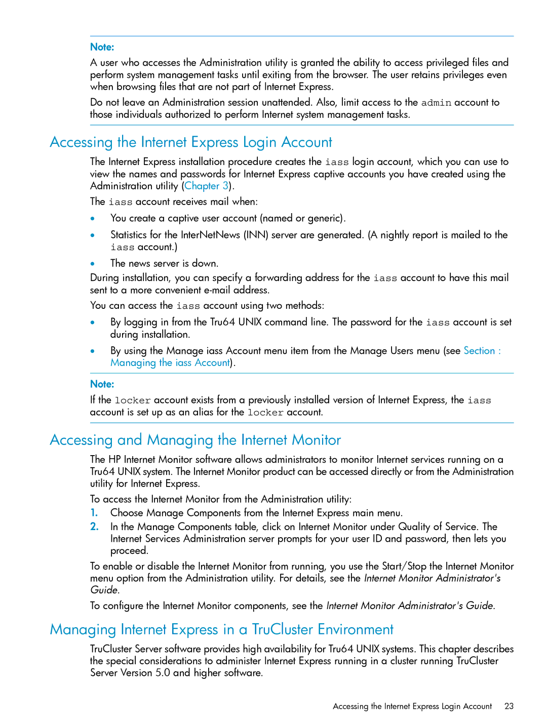 HP UX Internet Express Software Accessing the Internet Express Login Account, Accessing and Managing the Internet Monitor 