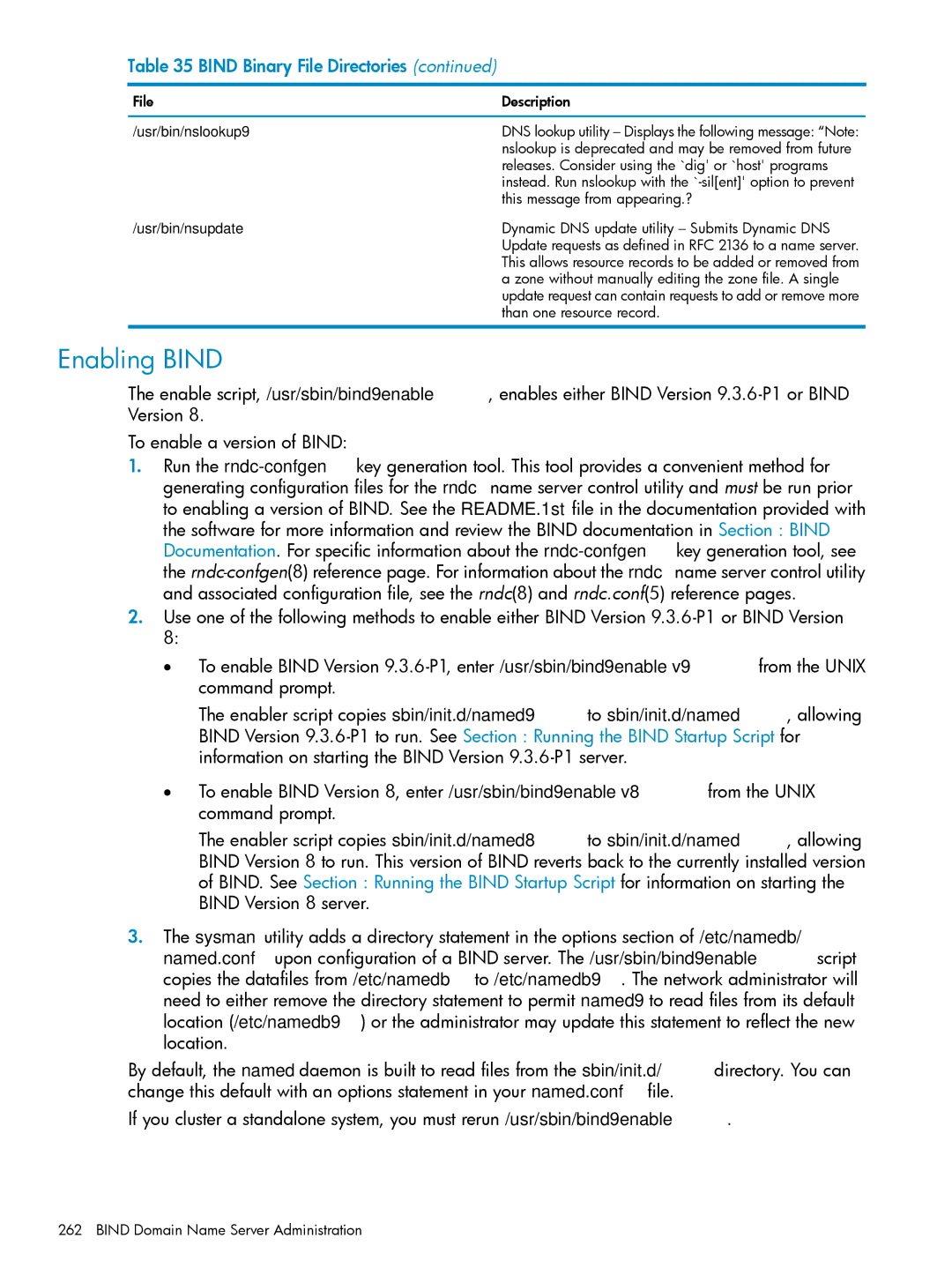 HP UX Internet Express Software manual Enabling Bind 