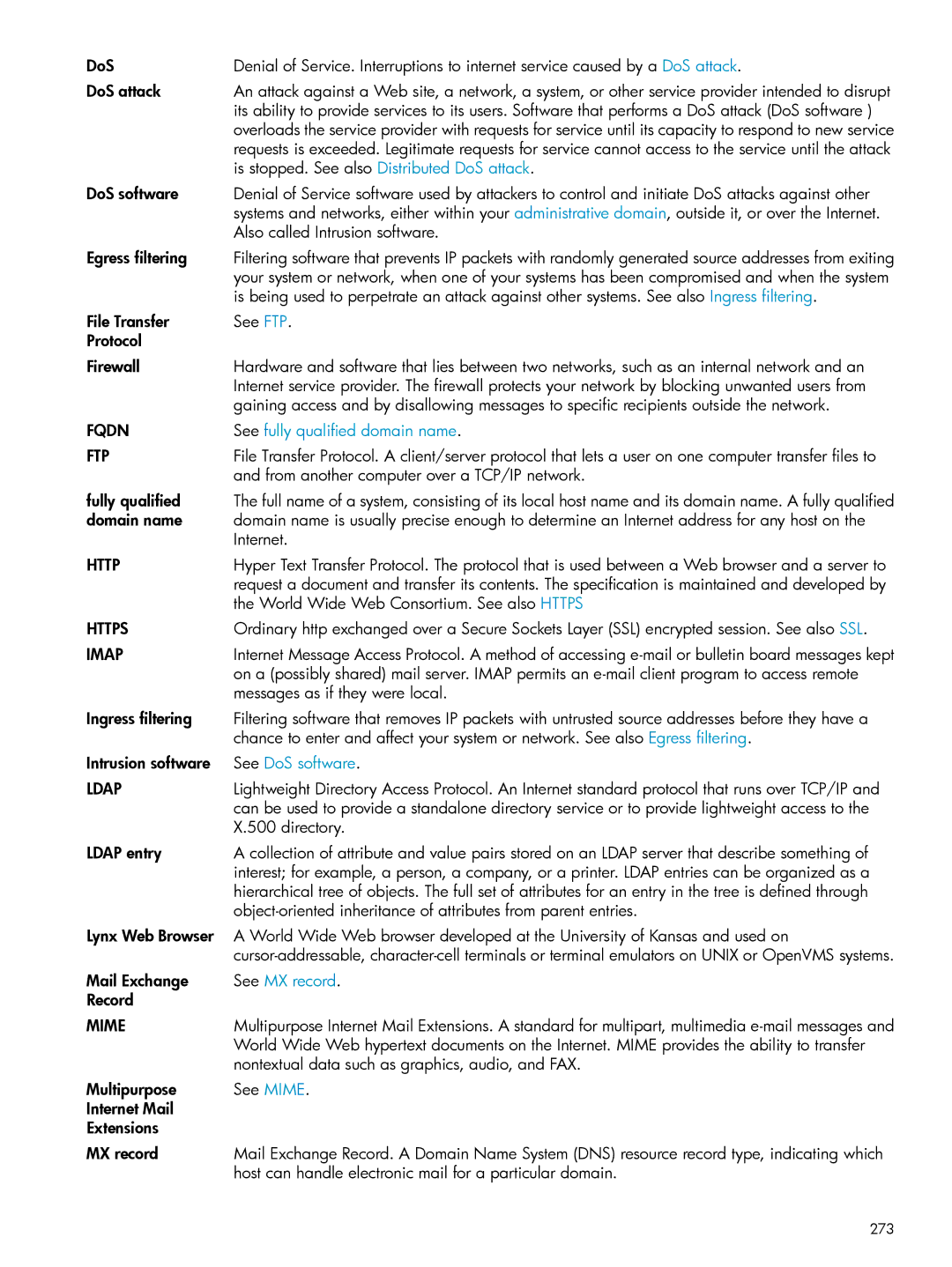 HP UX Internet Express Software manual Ftp, 273 