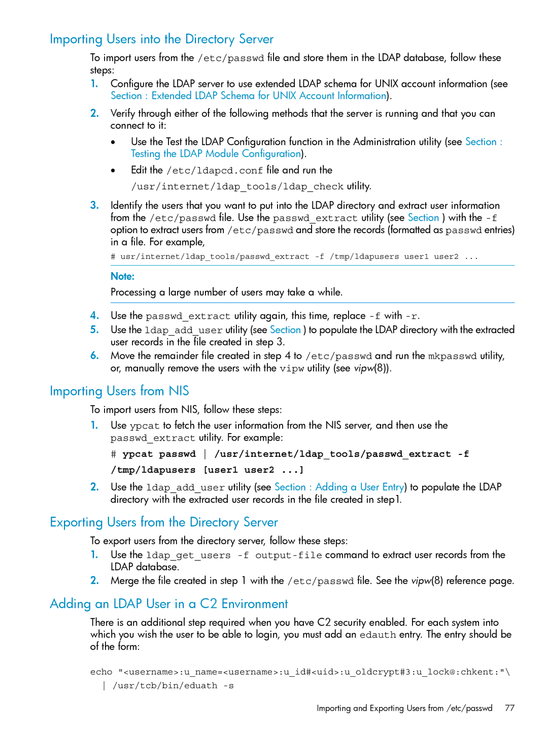 HP UX Internet Express Software manual Importing Users into the Directory Server, Importing Users from NIS 