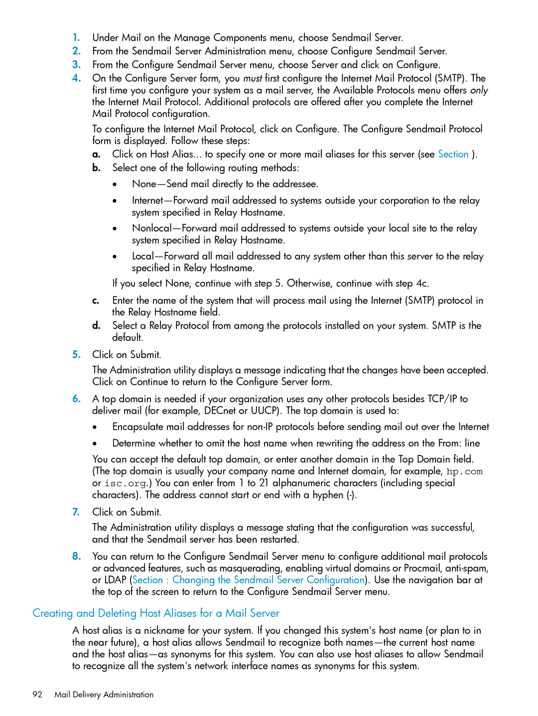 HP UX Internet Express Software manual Creating and Deleting Host Aliases for a Mail Server 