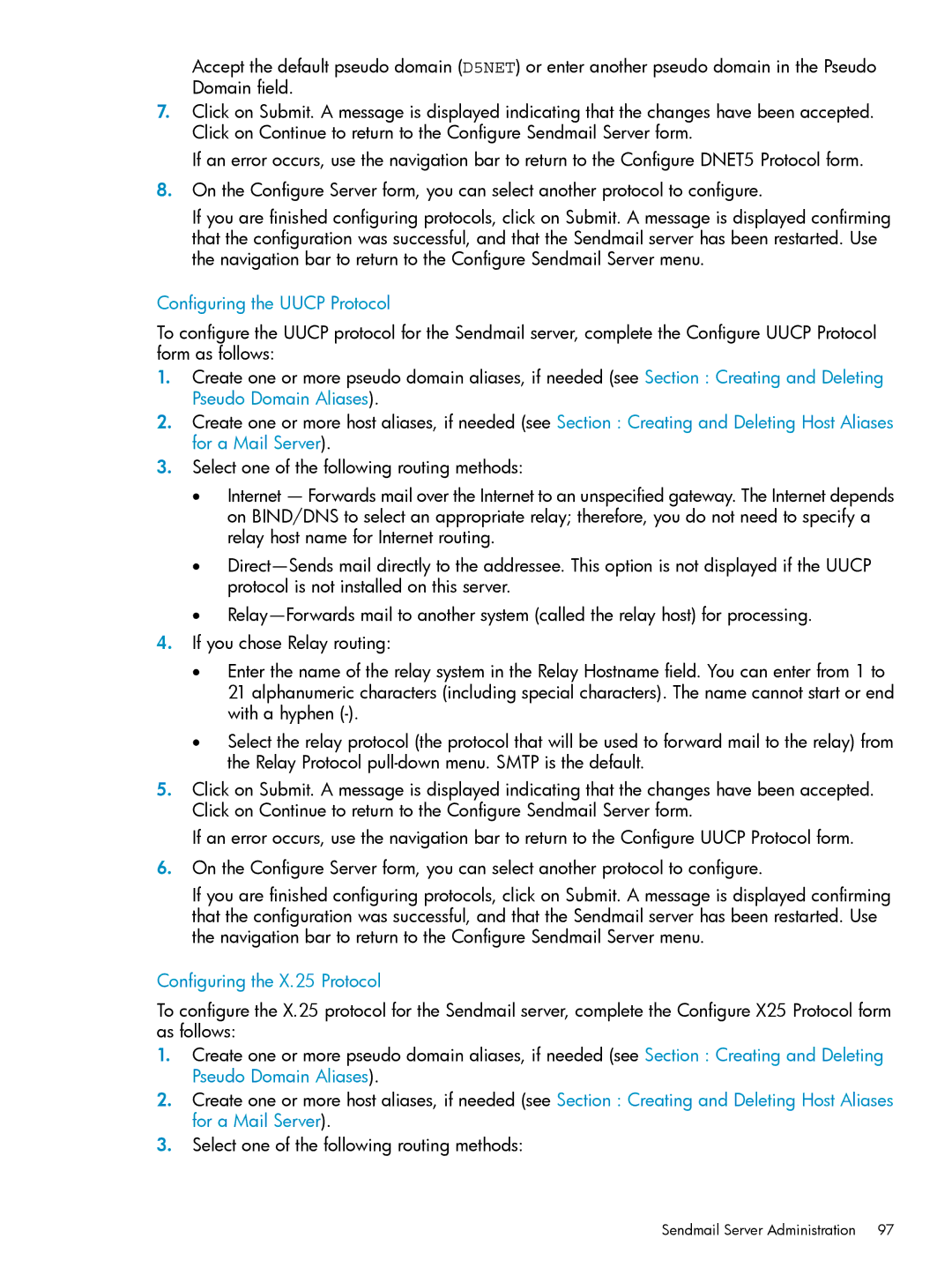 HP UX Internet Express Software manual Configuring the Uucp Protocol, Configuring the X.25 Protocol 