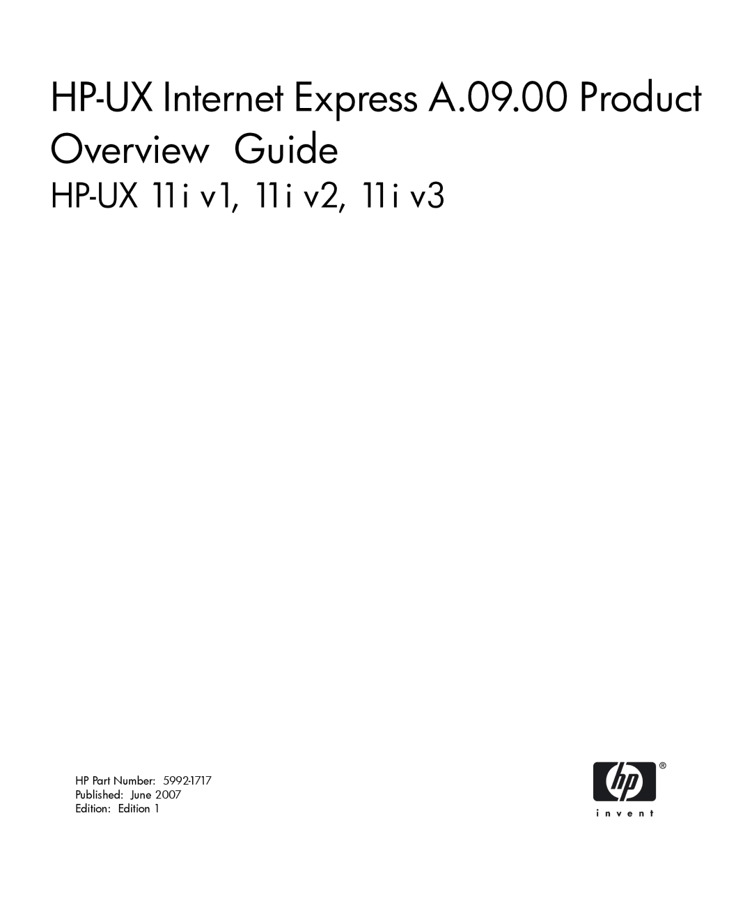 HP UX Internet Express Software manual HP-UX Internet Express A.09.00 Product Overview Guide 