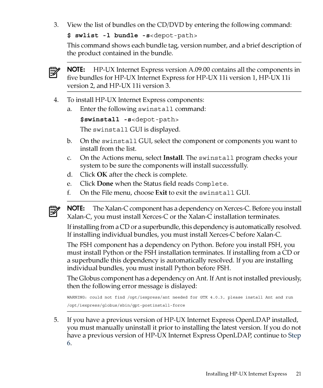 HP UX Internet Express Software manual Opt/iexpress/globus/sbin/gpt-postinstall-force 