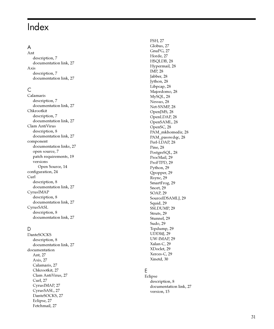 HP UX Internet Express Software manual Index, Hsqldb 