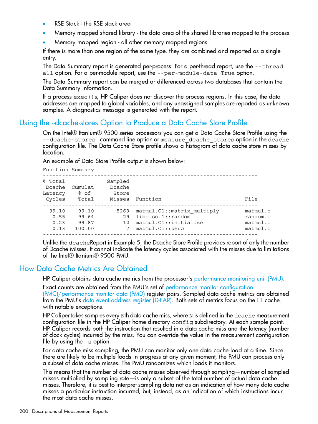 HP UX IPFilter Software manual How Data Cache Metrics Are Obtained 