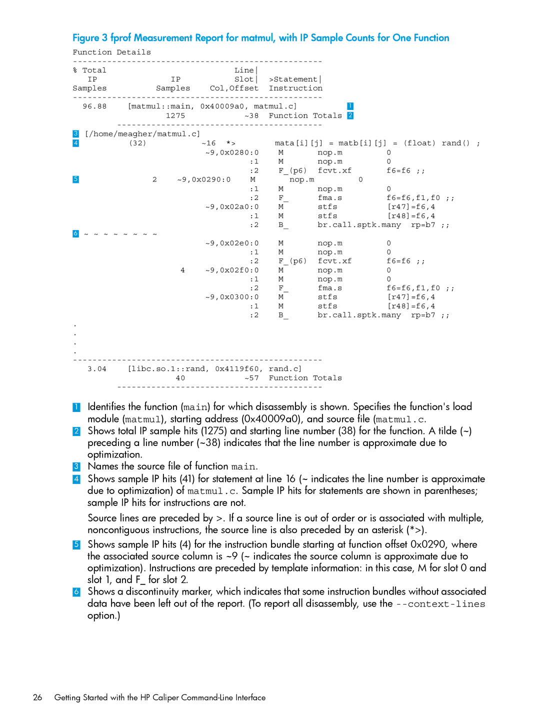 HP UX IPFilter Software manual Getting Started with the HP Caliper Command-Line Interface 