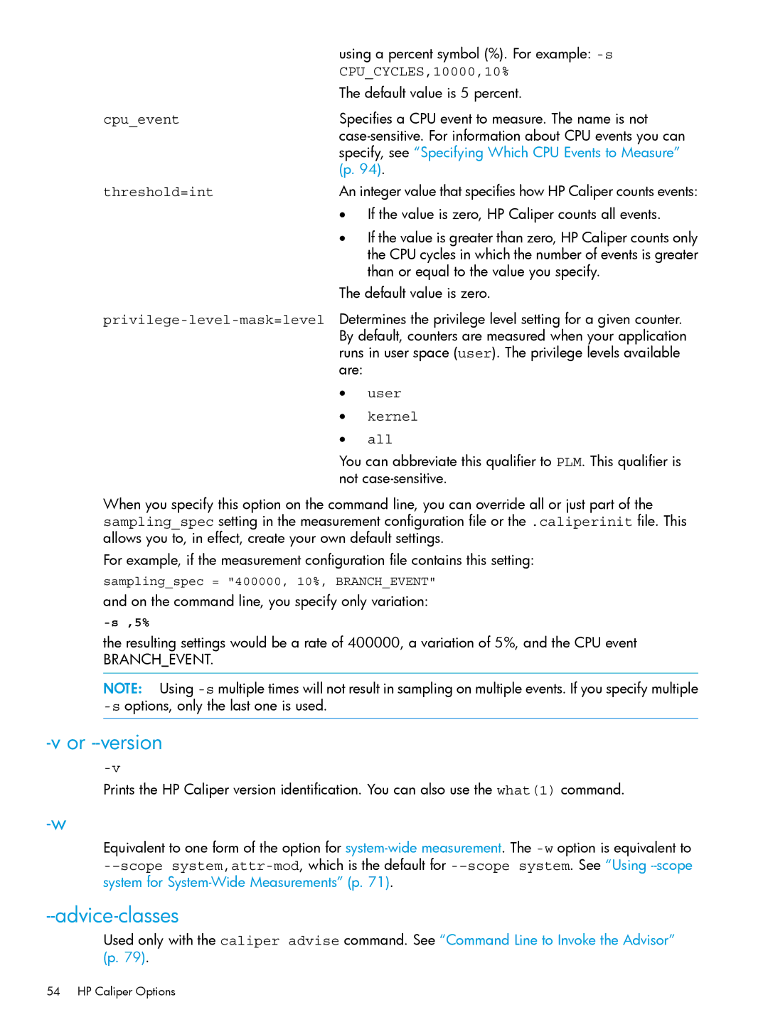 HP UX IPFilter Software manual Or --version, Advice-classes, CPUCYCLES,10000,10%, Branchevent 