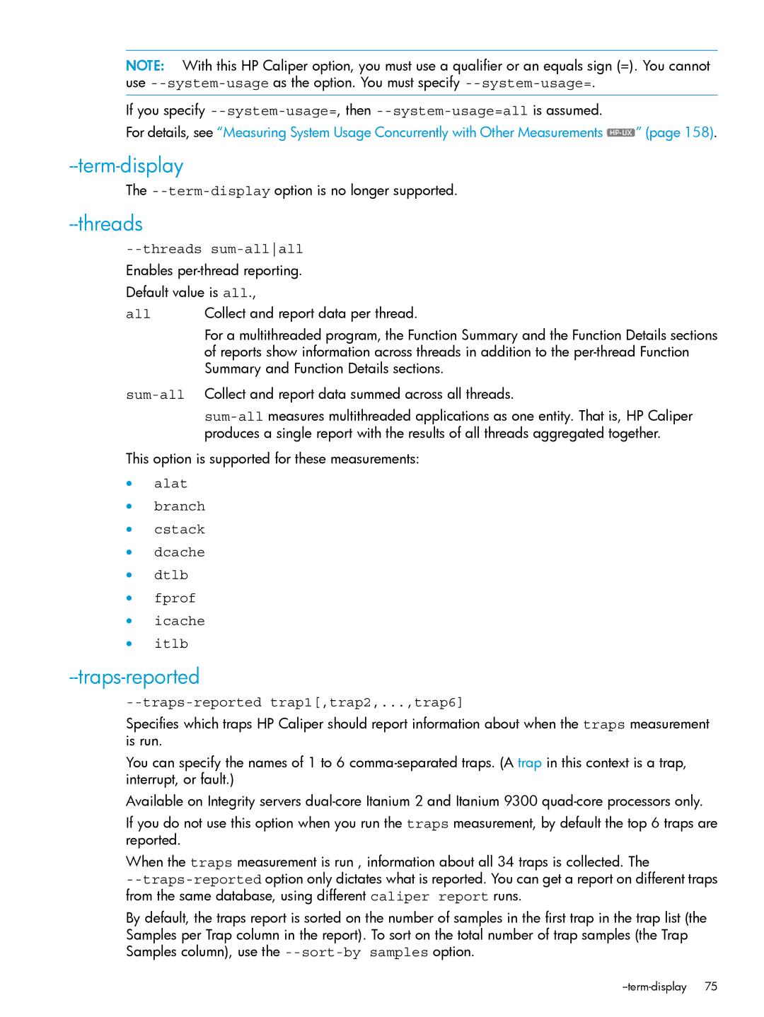 HP UX IPFilter Software manual Term-display, Threads, Traps-reported 