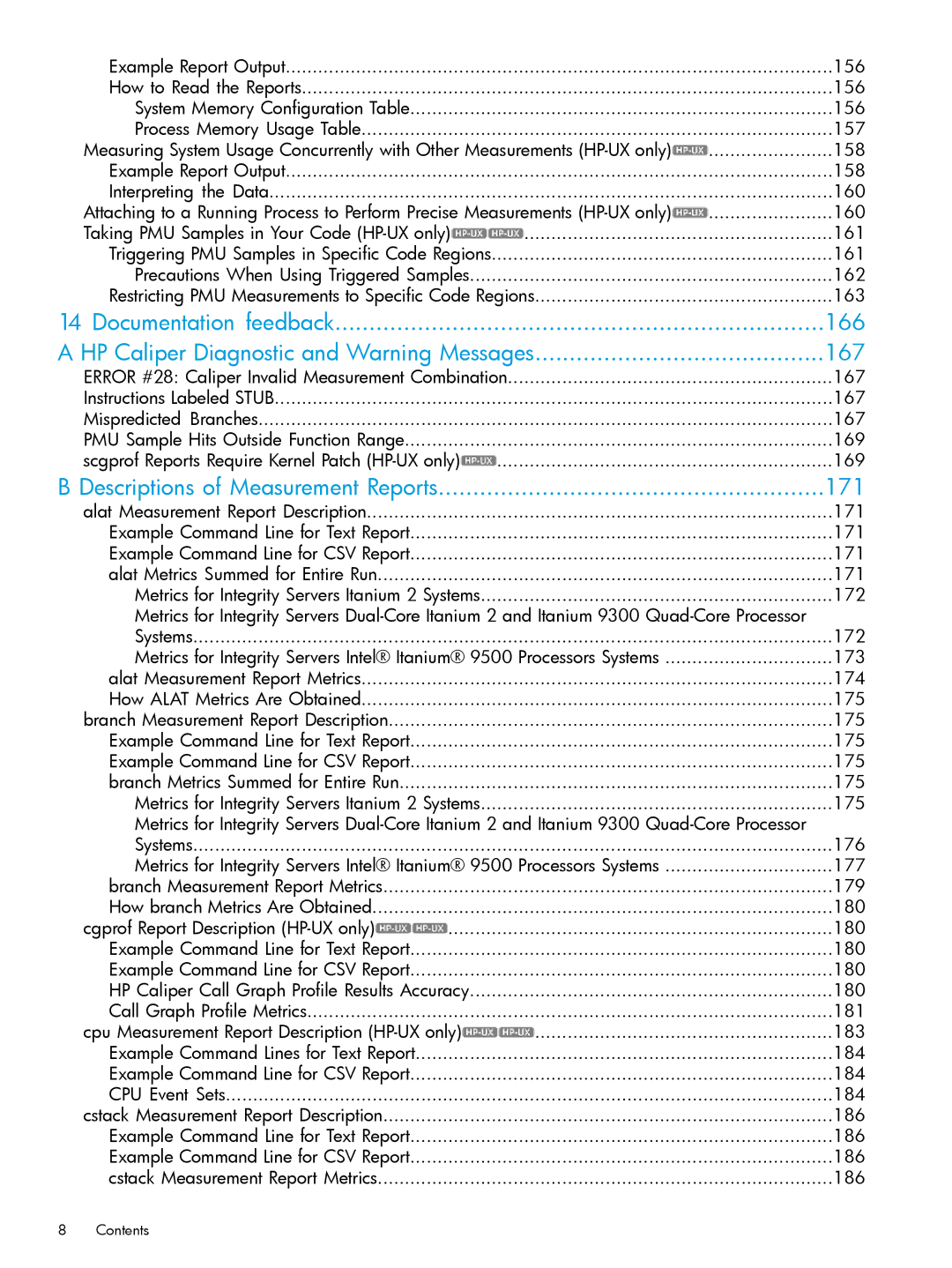 HP UX IPFilter Software manual Descriptions of Measurement Reports 171 