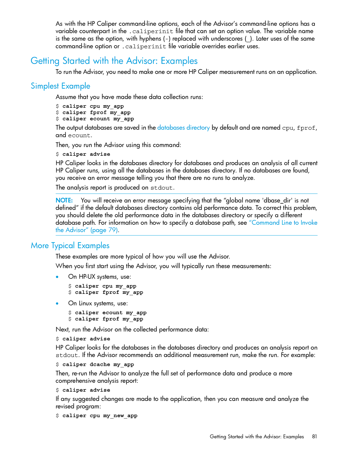 HP UX IPFilter Software manual Getting Started with the Advisor Examples, Simplest Example, More Typical Examples 