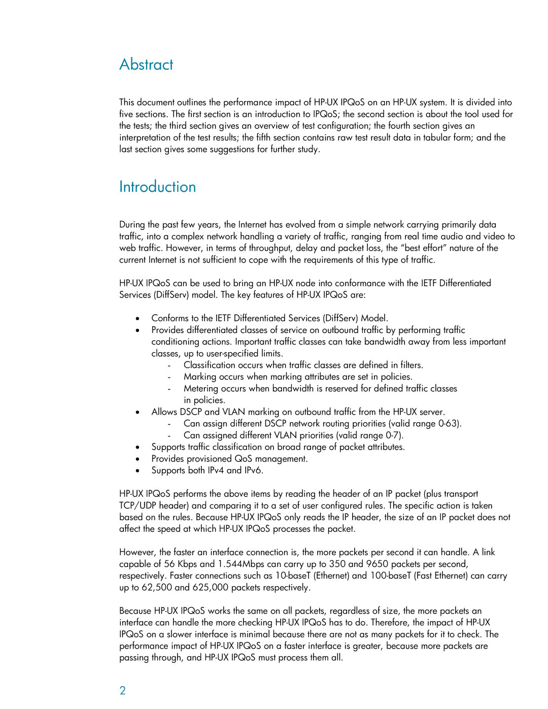 HP UX IPQos Software manual Abstract, Introduction 