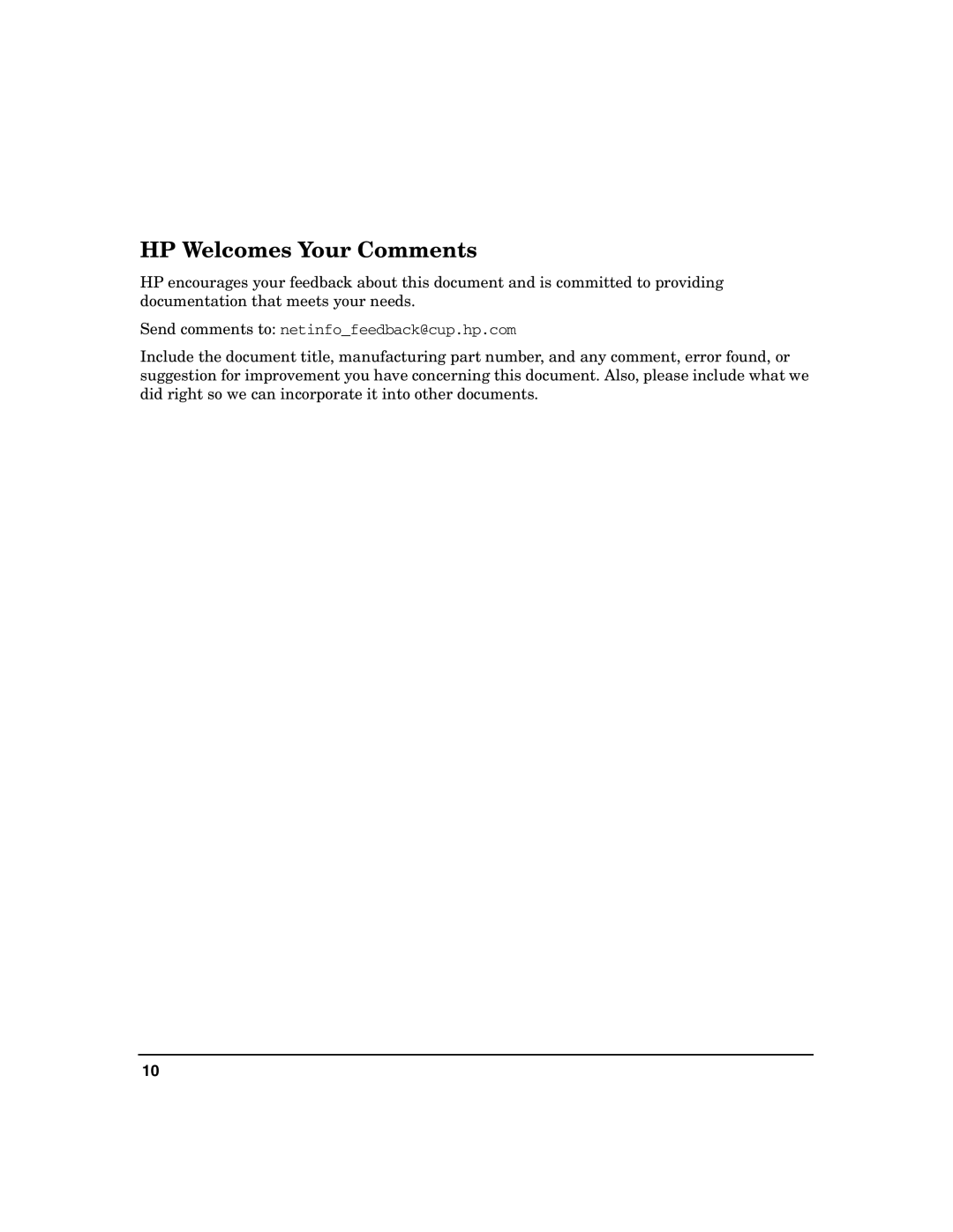 HP UX IPQos Software manual HP Welcomes Your Comments 