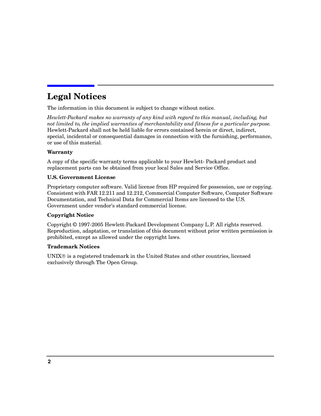 HP UX IPQos Software manual Warranty, Government License, Copyright Notice, Trademark Notices 