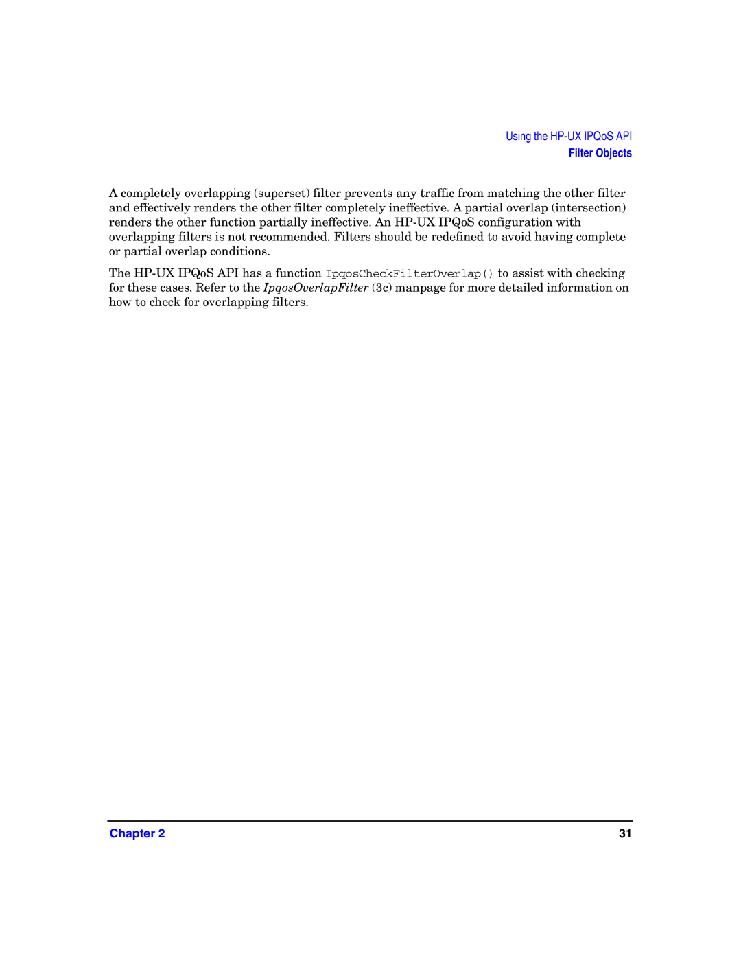HP UX IPQos Software manual Filter Objects 