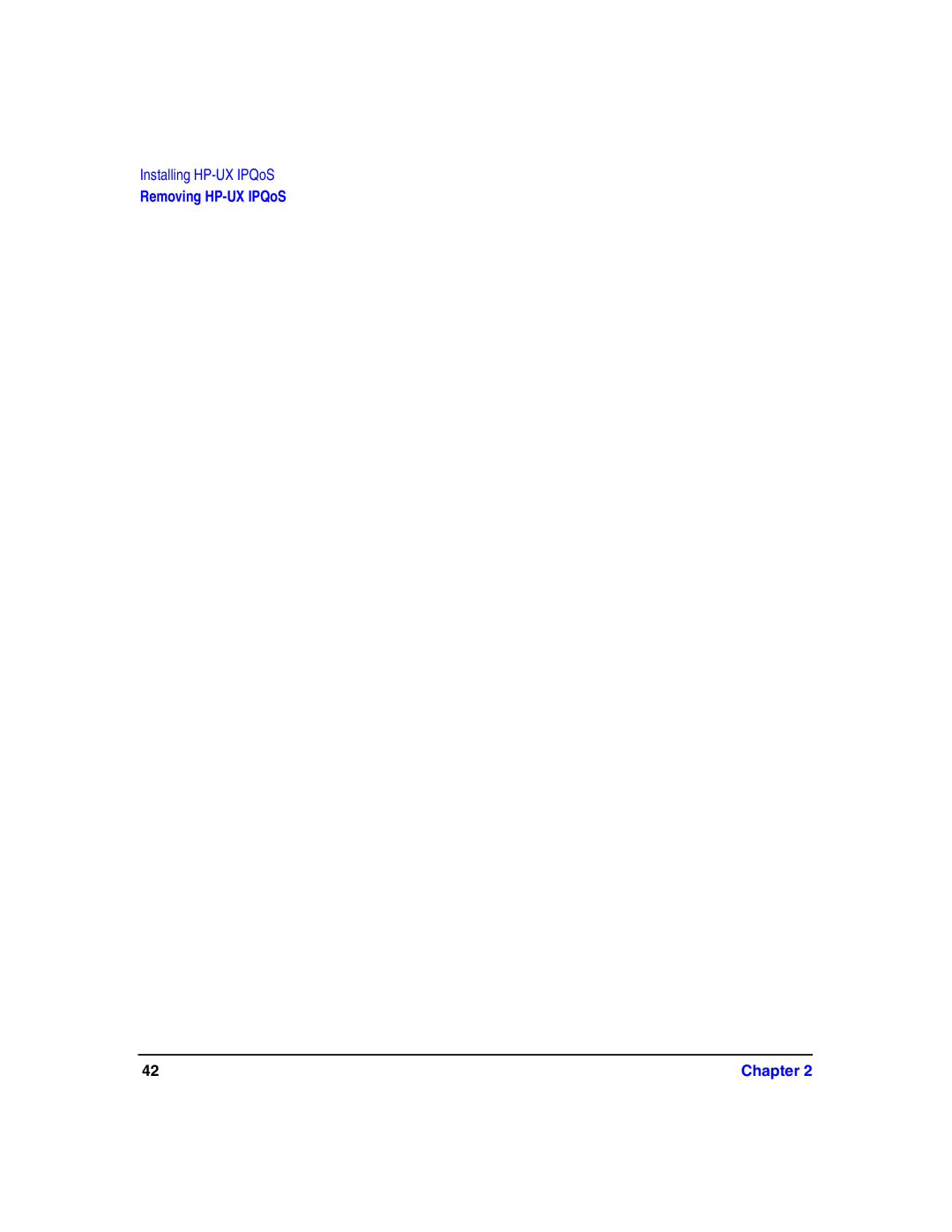 HP UX IPQos Software manual Removing HP-UX IPQoS Chapter 