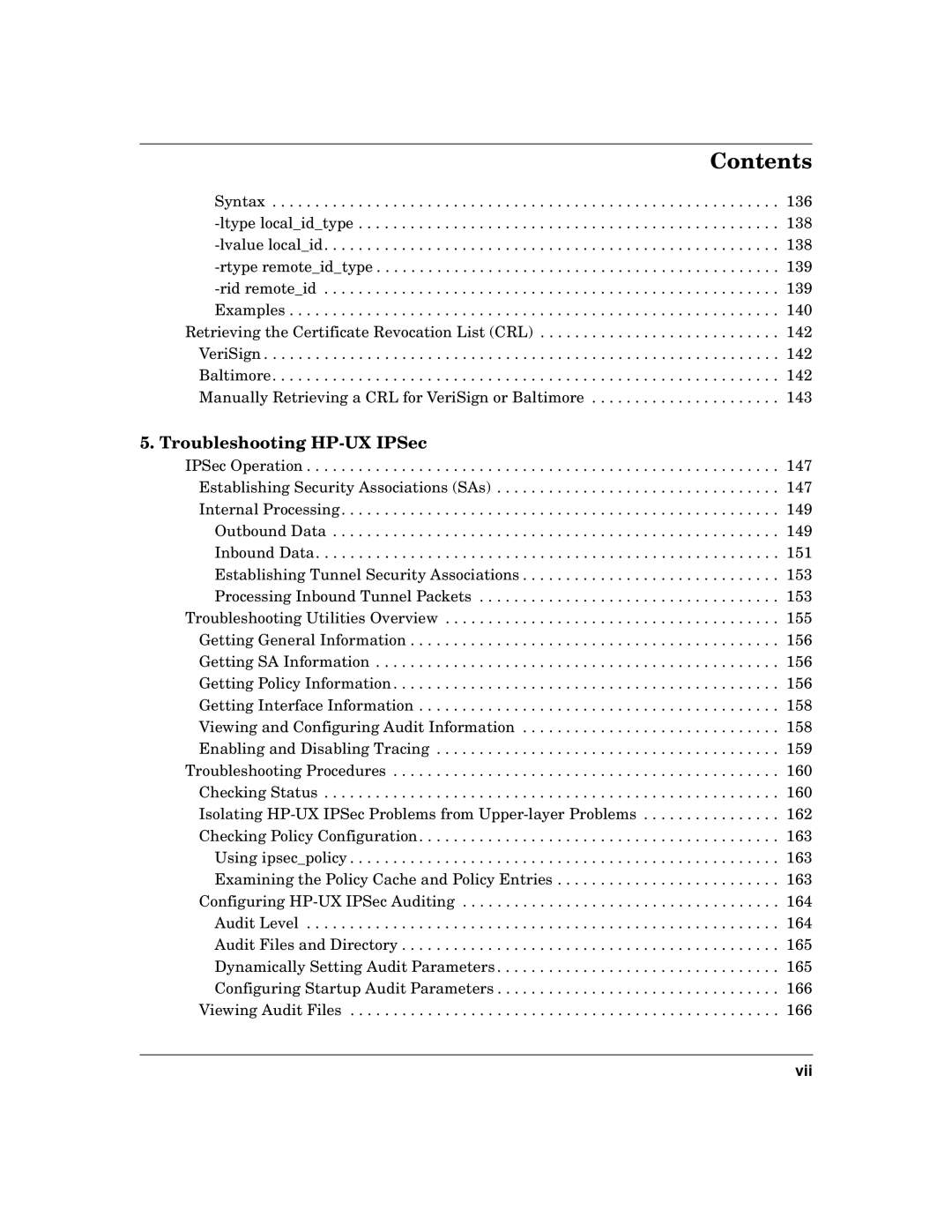 HP UX IPSec Software manual Troubleshooting HP-UX IPSec 