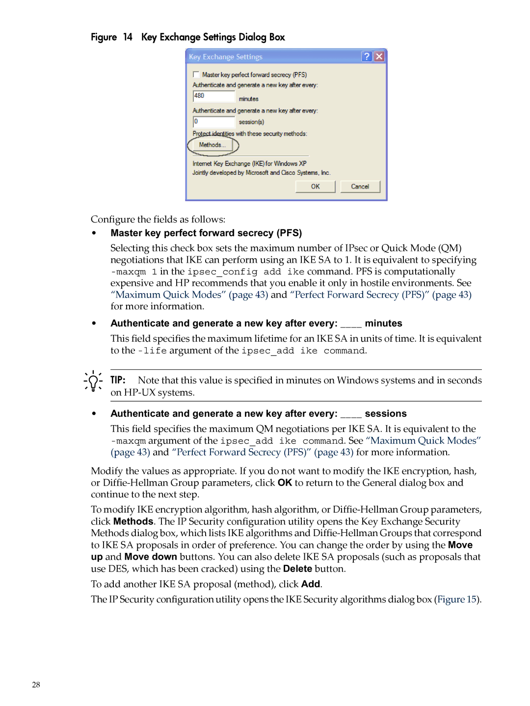 HP UX IPSec Software manual Master key perfect forward secrecy PFS 