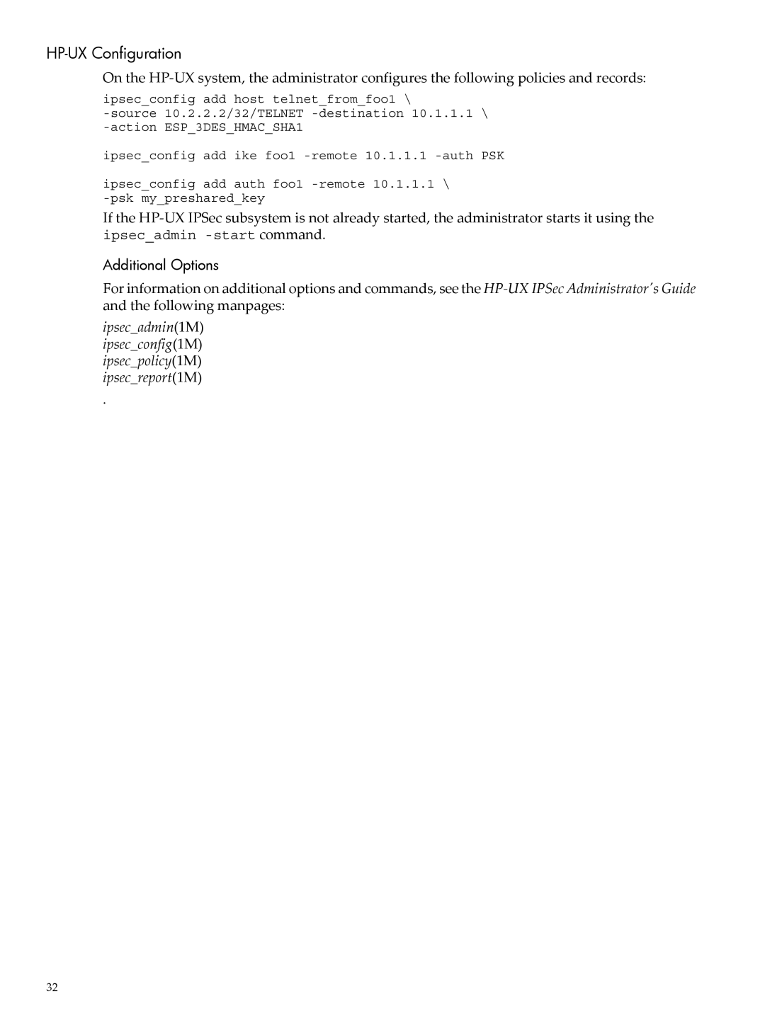 HP UX IPSec Software manual HP-UX Configuration 