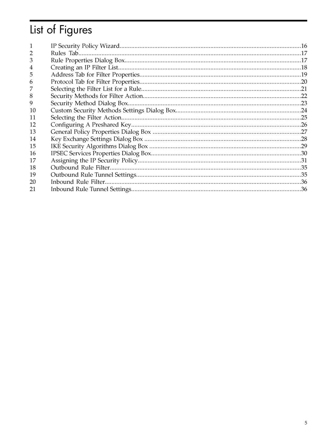 HP UX IPSec Software manual List of Figures 