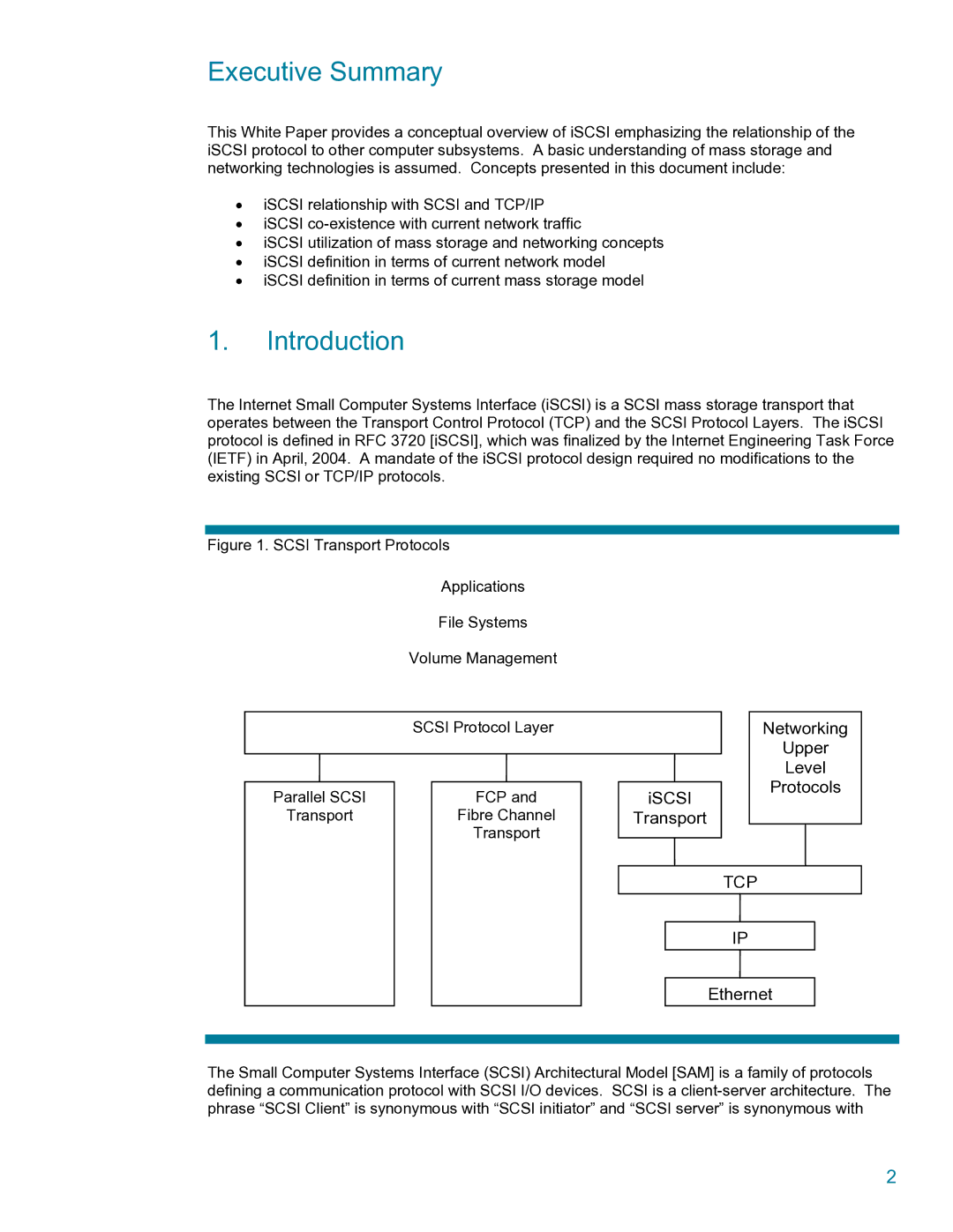 HP UX iSCSI (SCSI Over TCP/IP) Software manual Executive Summary, Introduction 