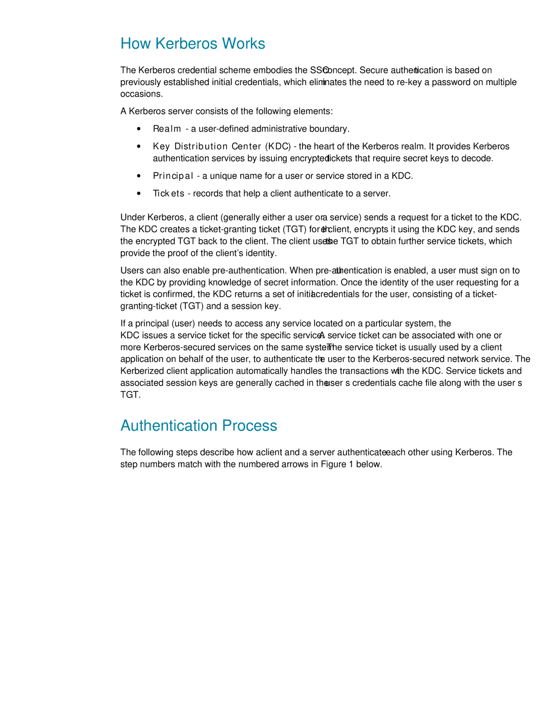 HP UX Kerberos Data Security Software manual How Kerberos Works, Authentication Process 