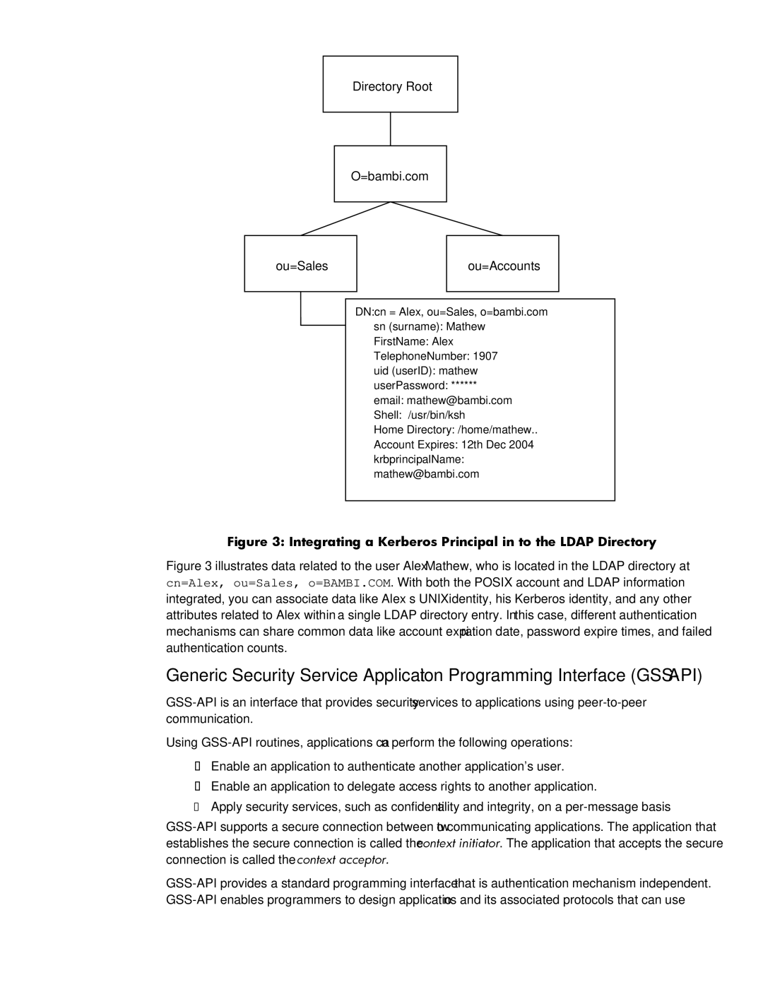 HP UX Kerberos Data Security Software manual Integrating a Kerberos Principal in to the Ldap Directory 