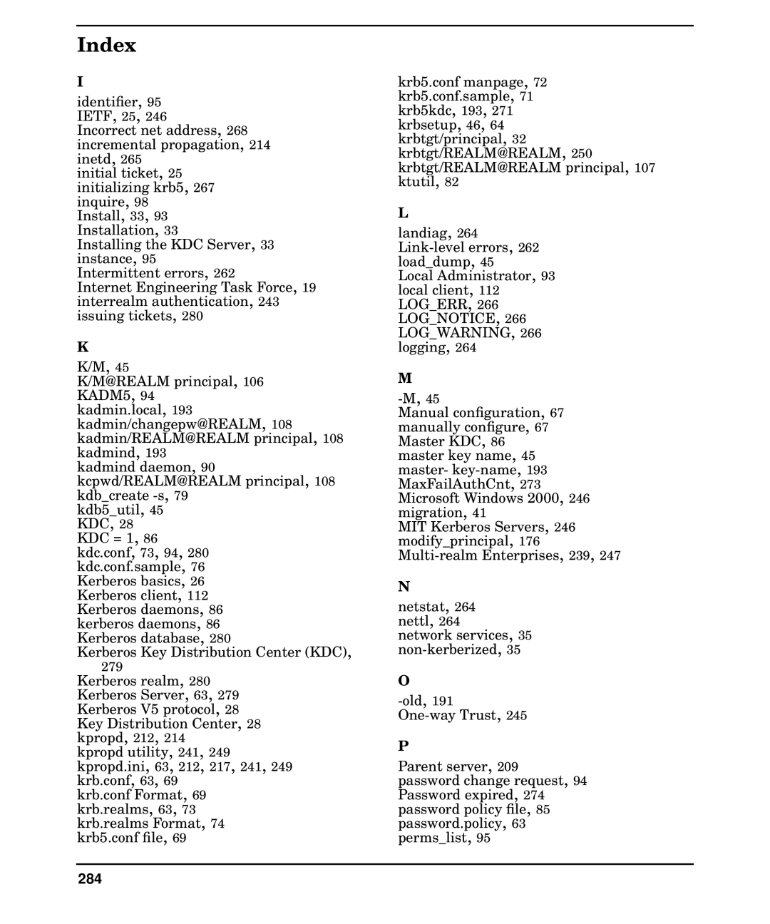 HP UX Kerberos Data Security Software manual 284 