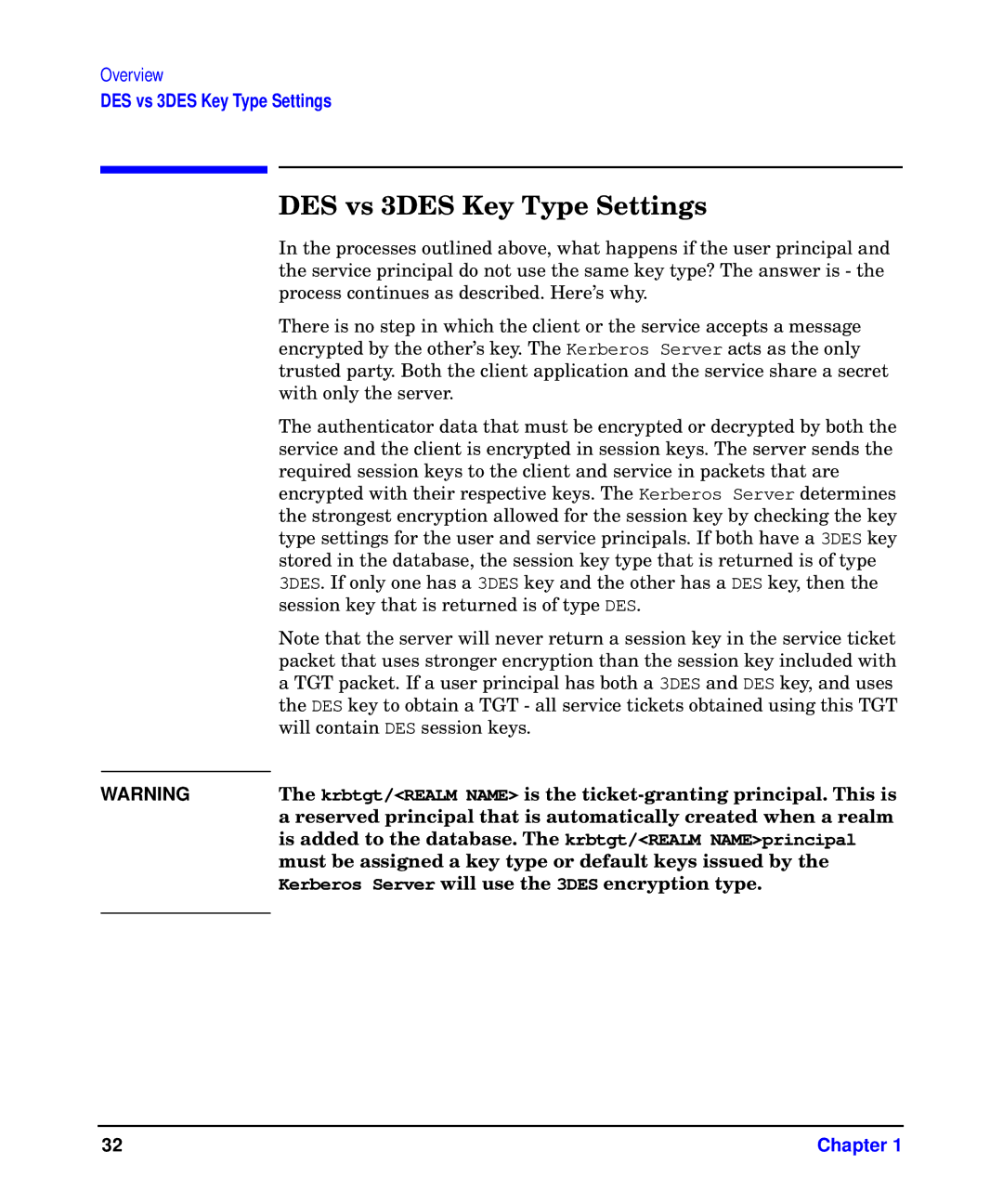 HP UX Kerberos Data Security Software DES vs 3DES Key Type Settings, Must be assigned a key type or default keys issued by 