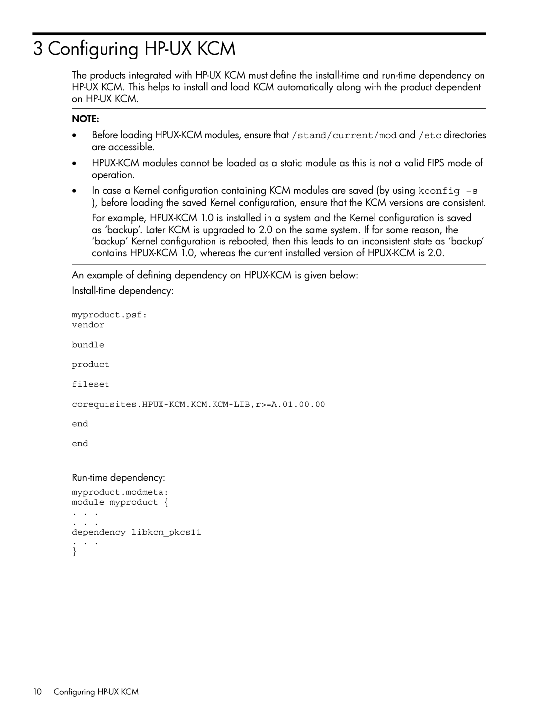 HP UX Kernel Cryptographic Module (KCM) manual Configuring HP-UX KCM 