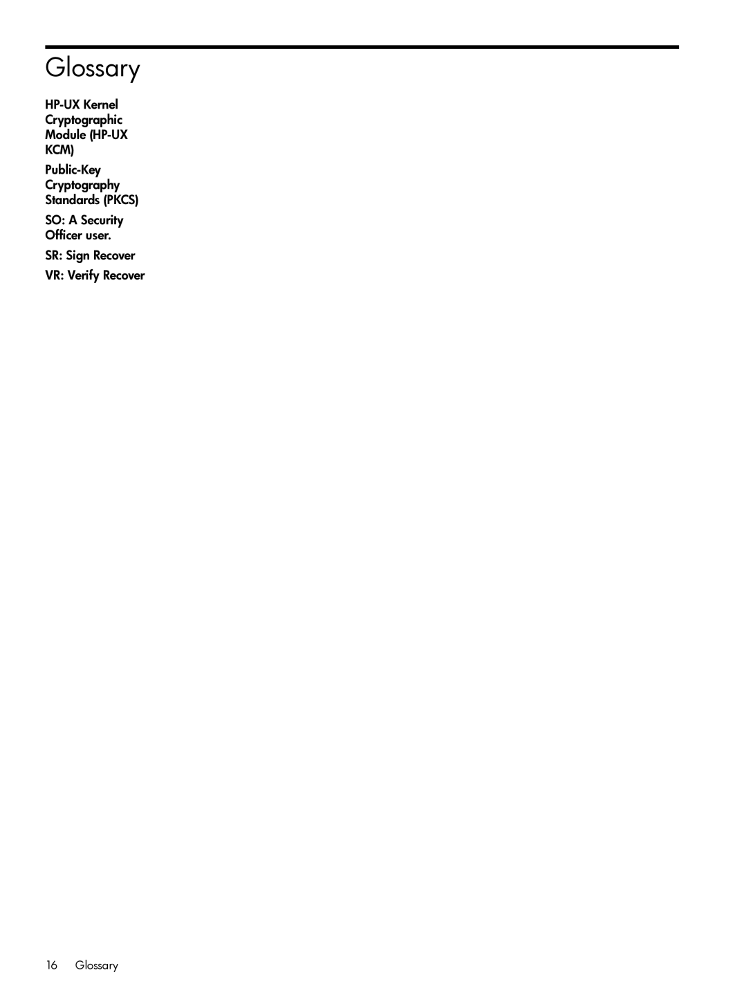 HP UX Kernel Cryptographic Module (KCM) manual Glossary, Kcm 