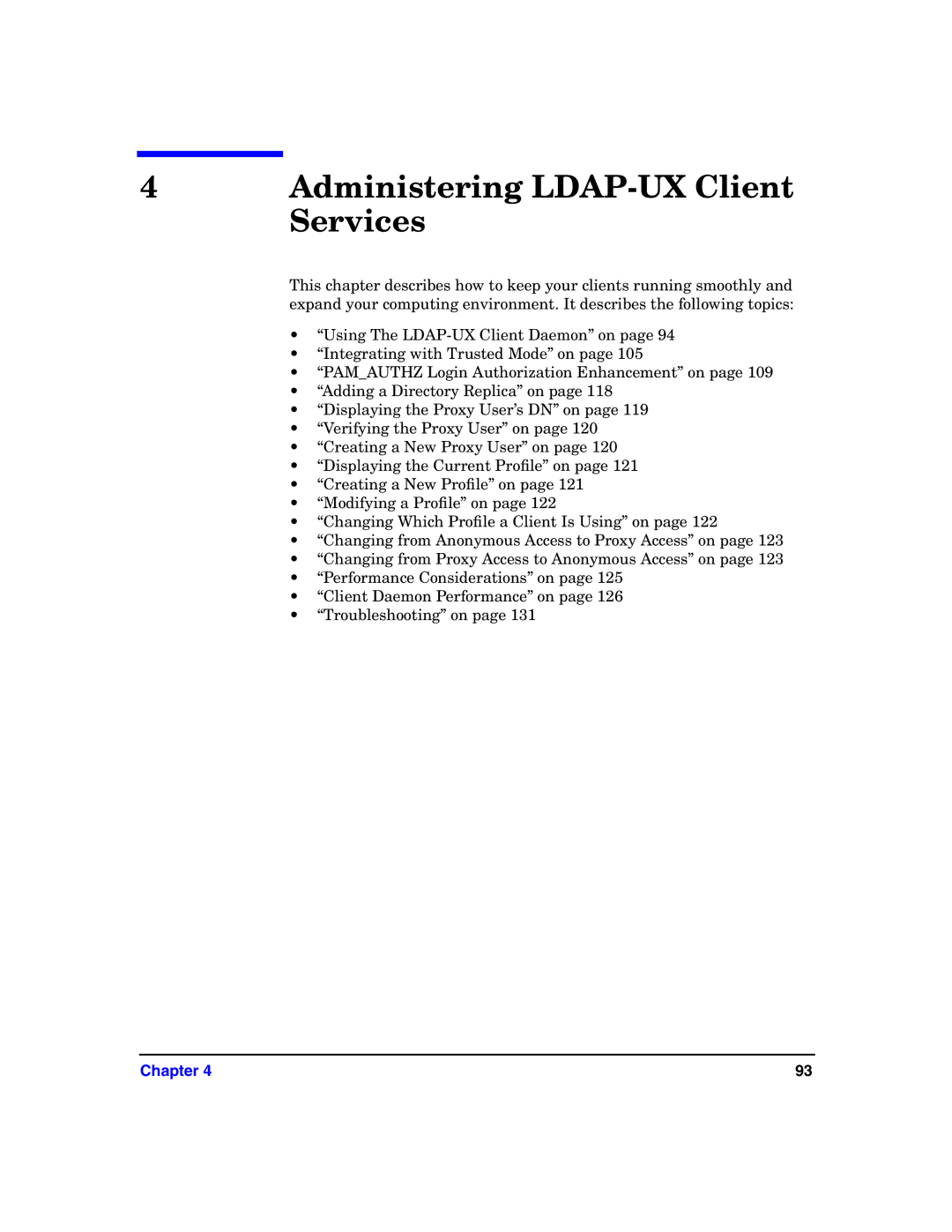 HP UX LDAP-UX Integration Software manual Administering LDAP-UX Client 