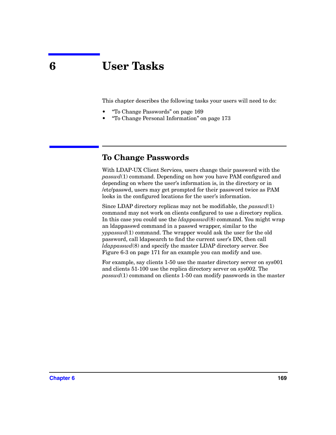 HP UX LDAP-UX Integration Software manual To Change Passwords 