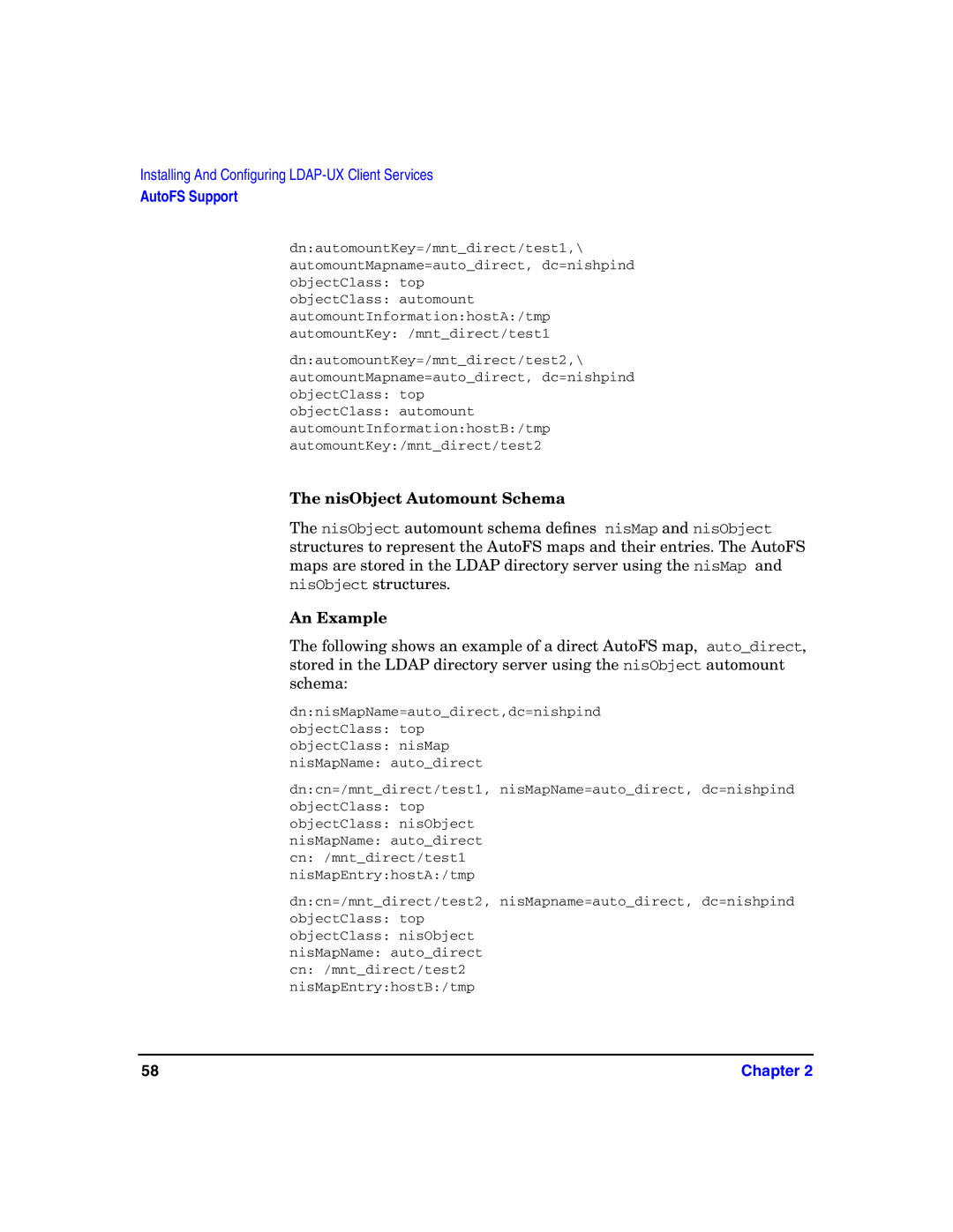 HP UX LDAP-UX Integration Software manual NisObject Automount Schema 